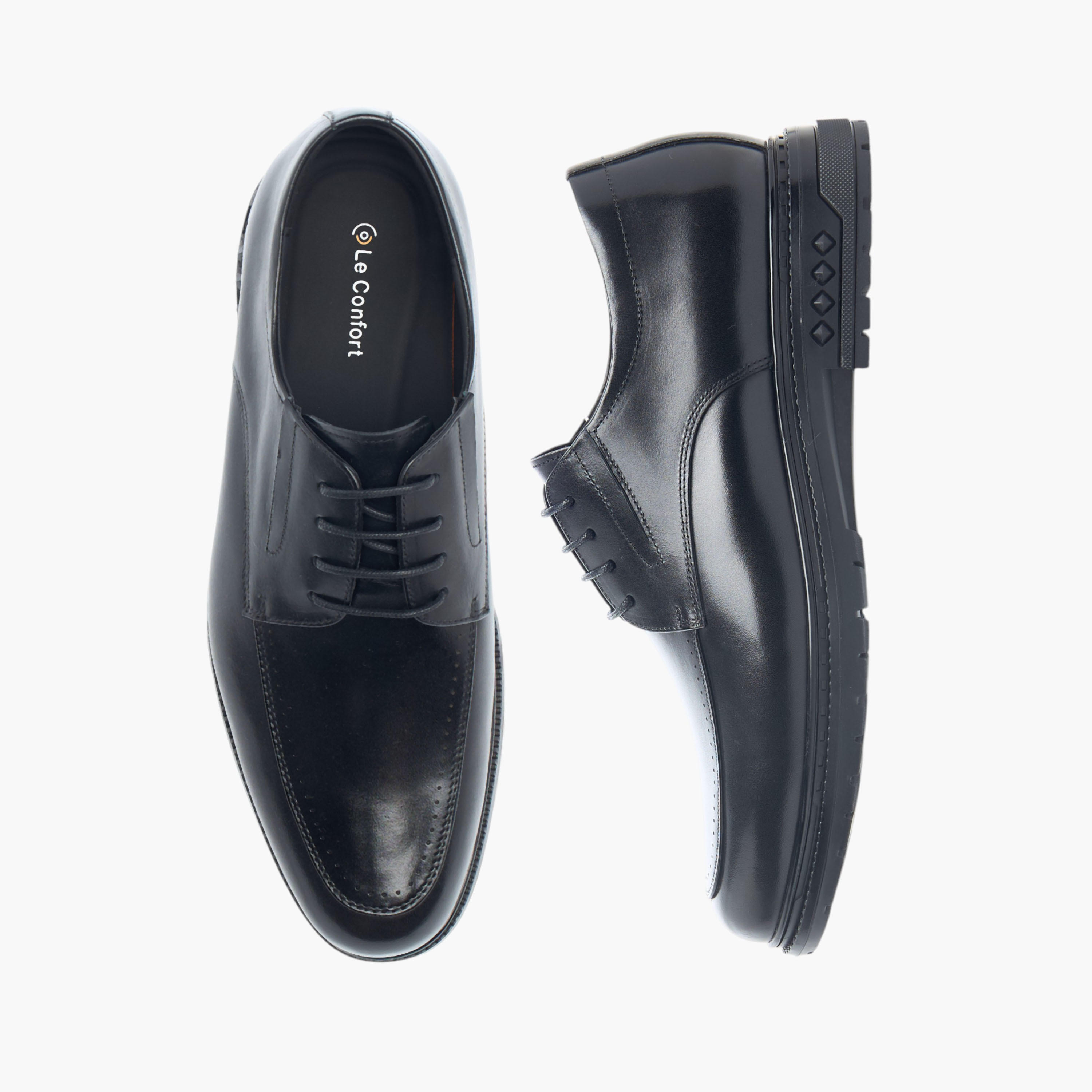 Le Confort Leather Solid Derby Shoes with Lace-Up Closure-men-shoes-formalshoes-image-1
