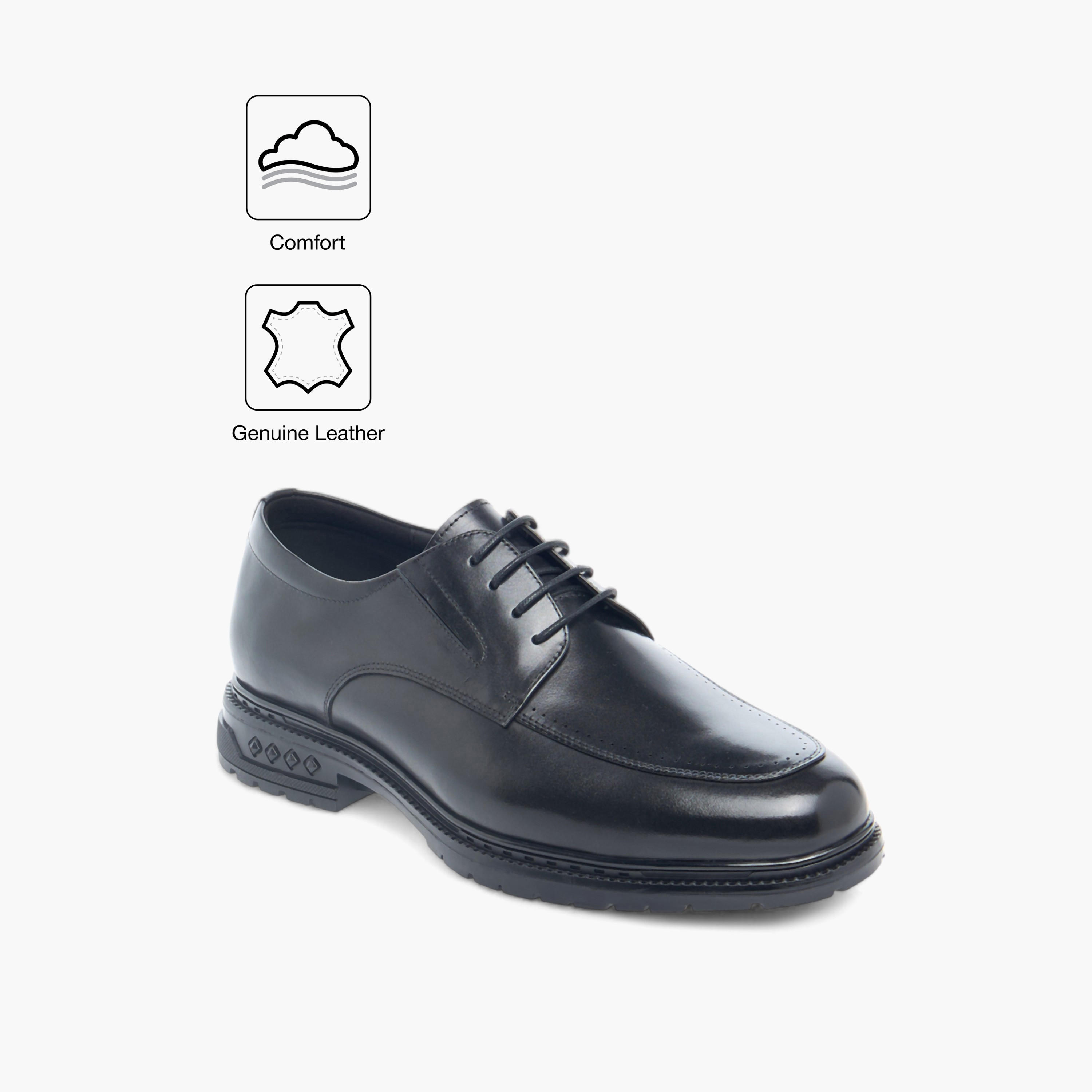 Le Confort Leather Solid Derby Shoes with Lace-Up Closure-men-shoes-formalshoes-image-2