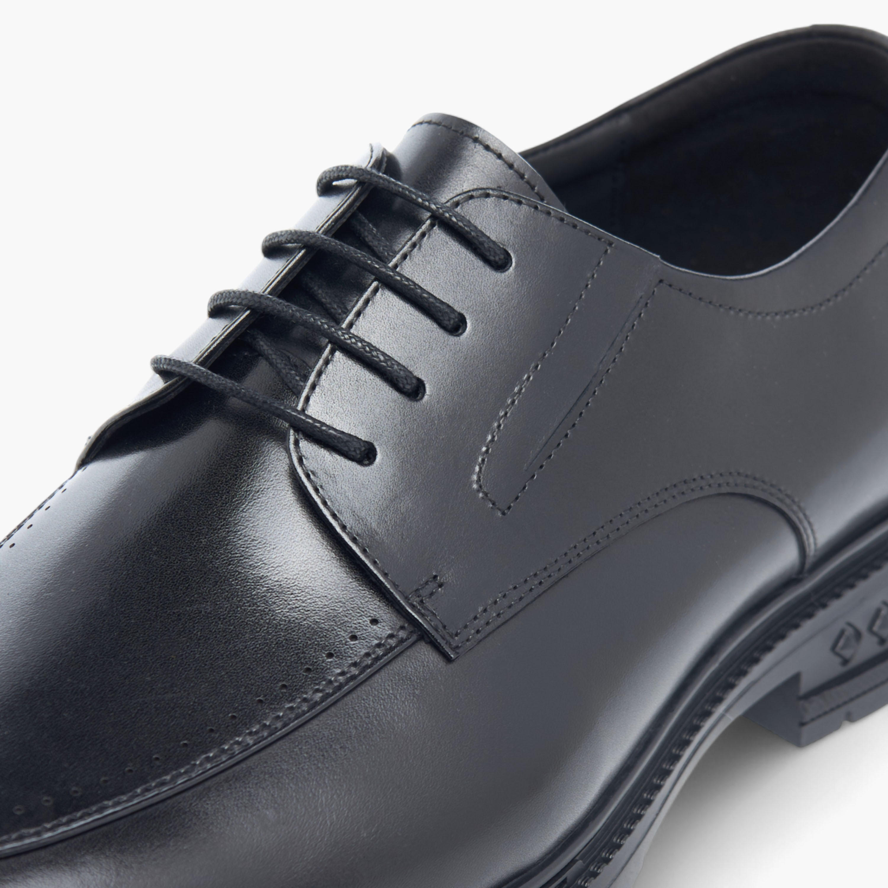 Le Confort Leather Solid Derby Shoes with Lace-Up Closure-men-shoes-formalshoes-image-4
