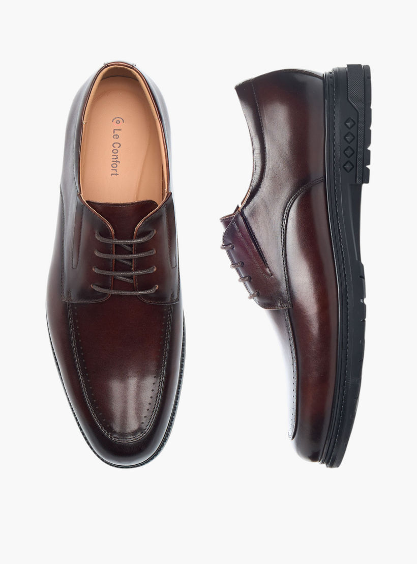 Le Confort Leather Solid Derby Shoes with Lace-Up Closure-men-shoes-formalshoes-image-1