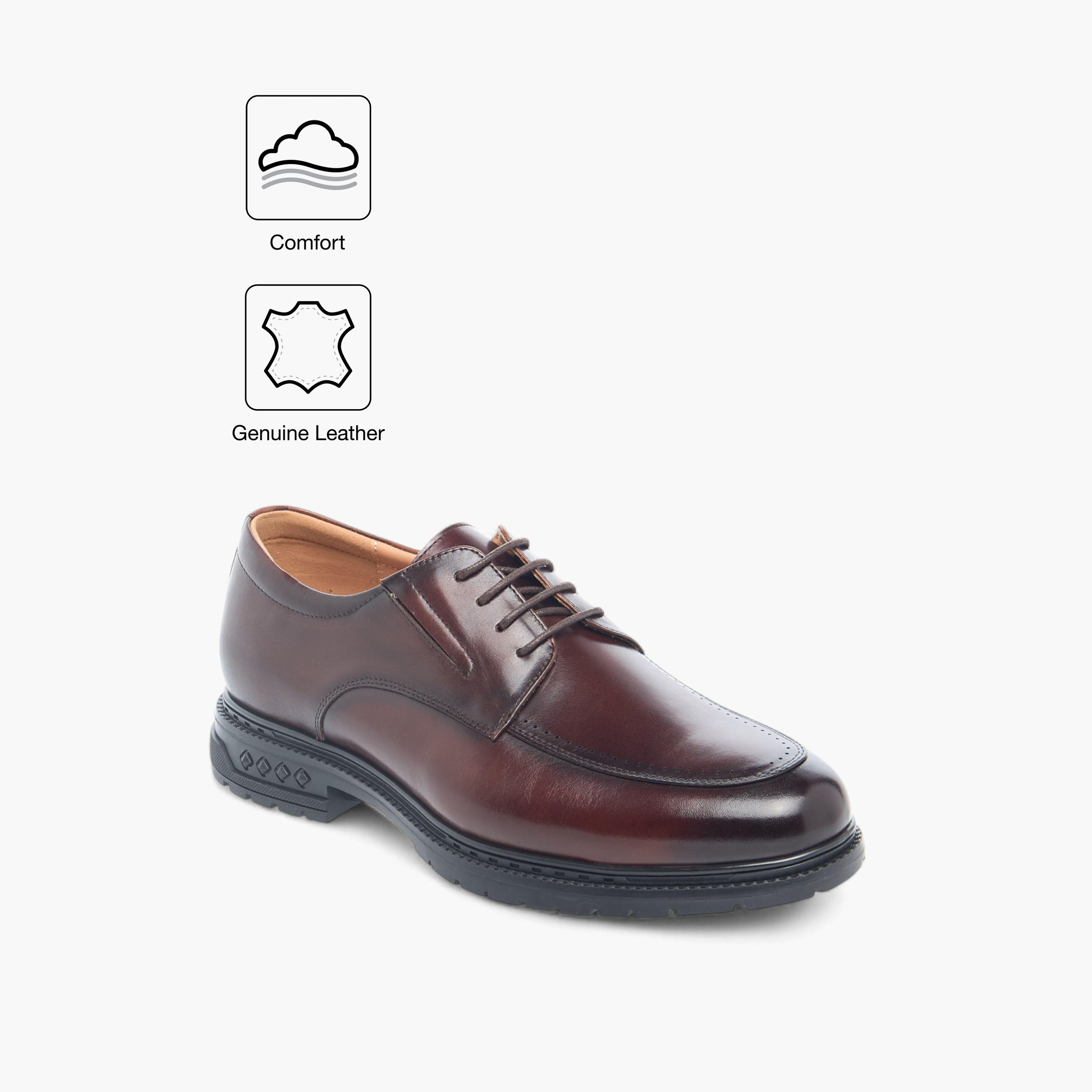 Le Confort Leather Solid Derby Shoes with Lace-Up Closure-men-shoes-formalshoes-image-2