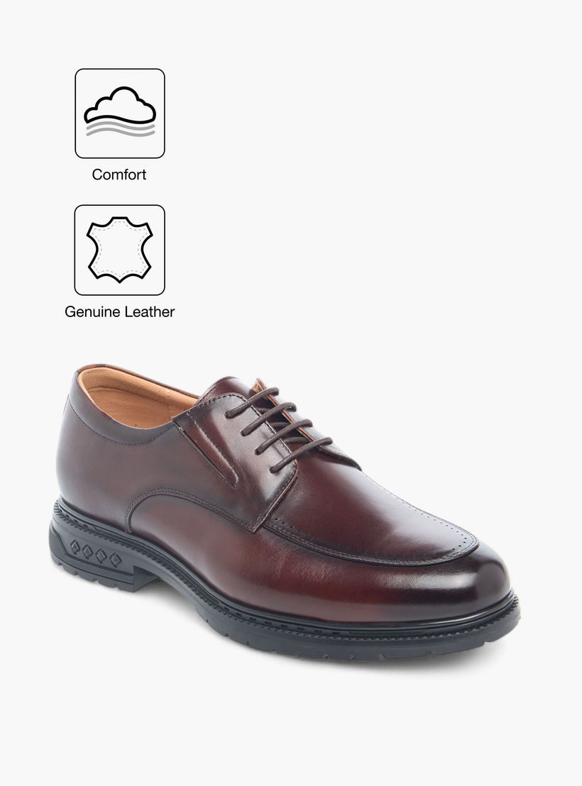 Le Confort Leather Solid Derby Shoes with Lace-Up Closure-men-shoes-formalshoes-image-2