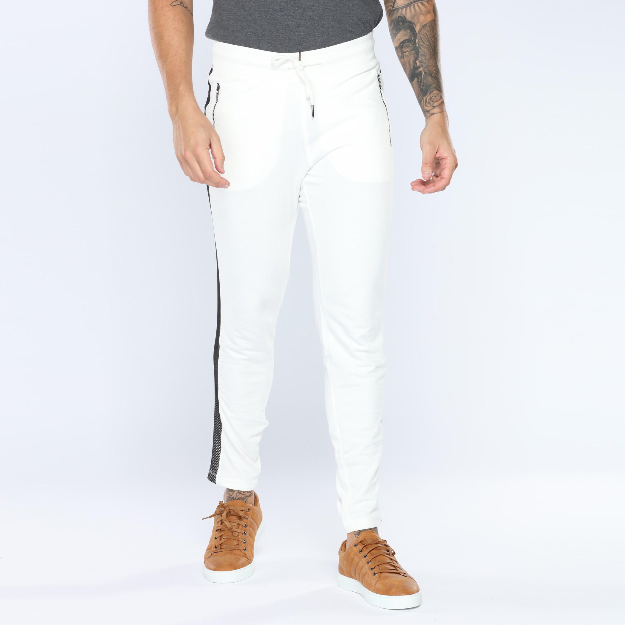 بنطال رياضي طويل بخصر مطاطي وجيوب من آيكونيك-men-clothing-bottoms-trousersandchinos-trousers-image-1