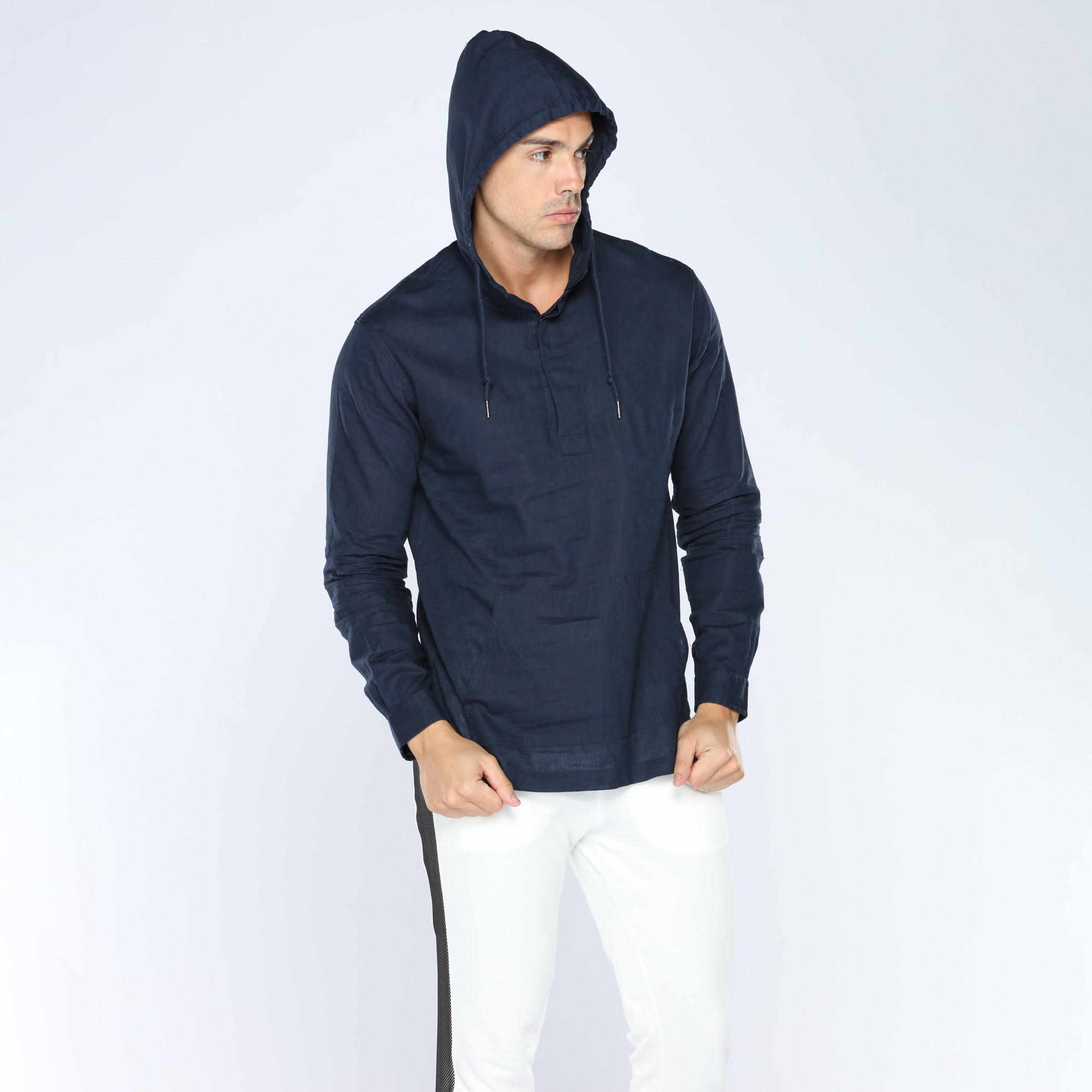 قميص بأكمام طويلة وقبعة من أيكونيك-men-clothing-shirts-image-1