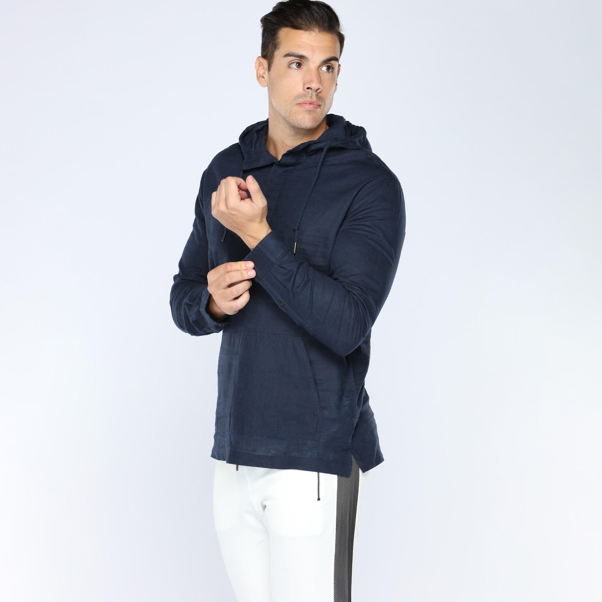 قميص بأكمام طويلة وقبعة من أيكونيك-men-clothing-shirts-image-3