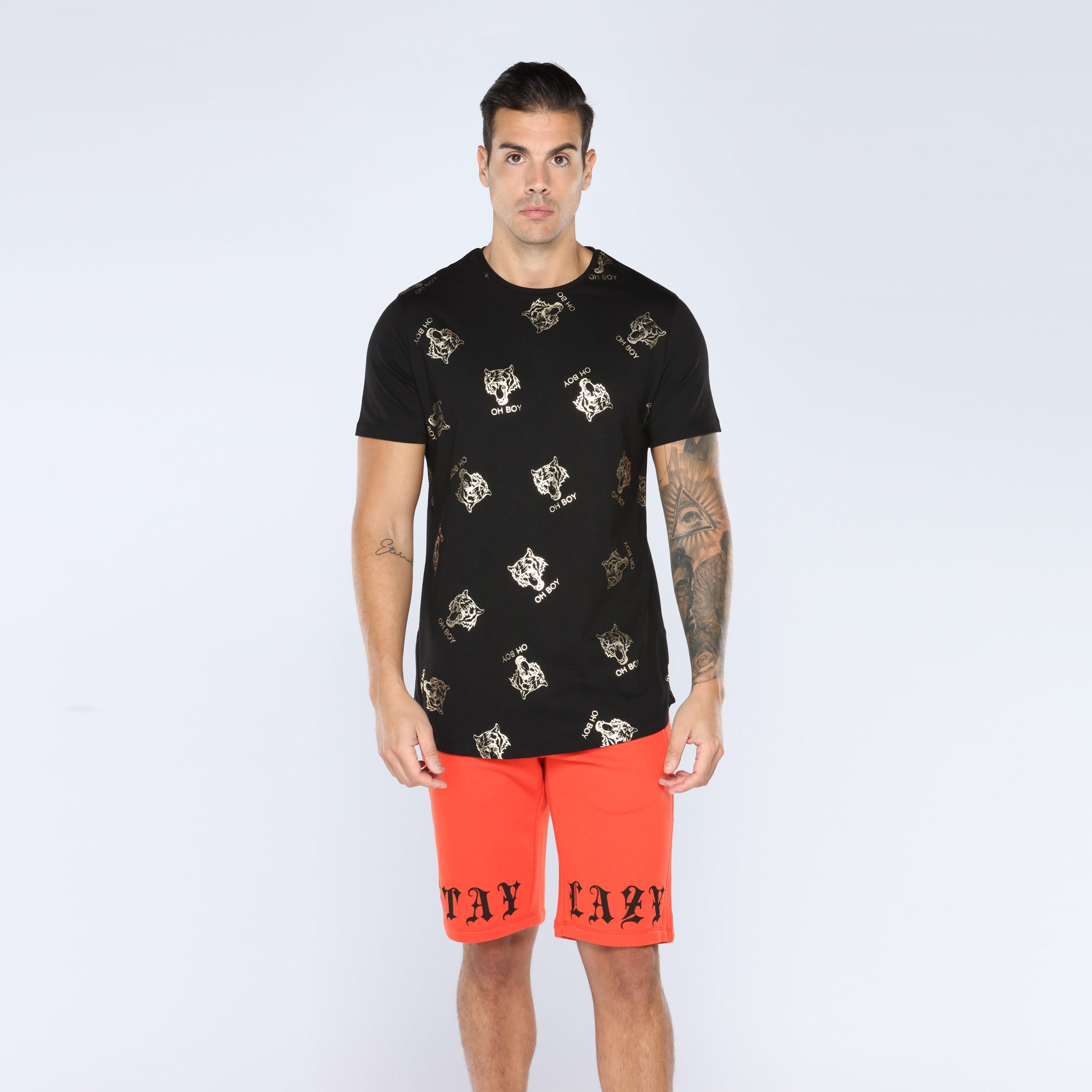 تيشيرت بطبعات وأكمام قصيرة وياقة مستديرة من آيكونيك-men-clothing-tshirtsandpolos-tshirts-image-1