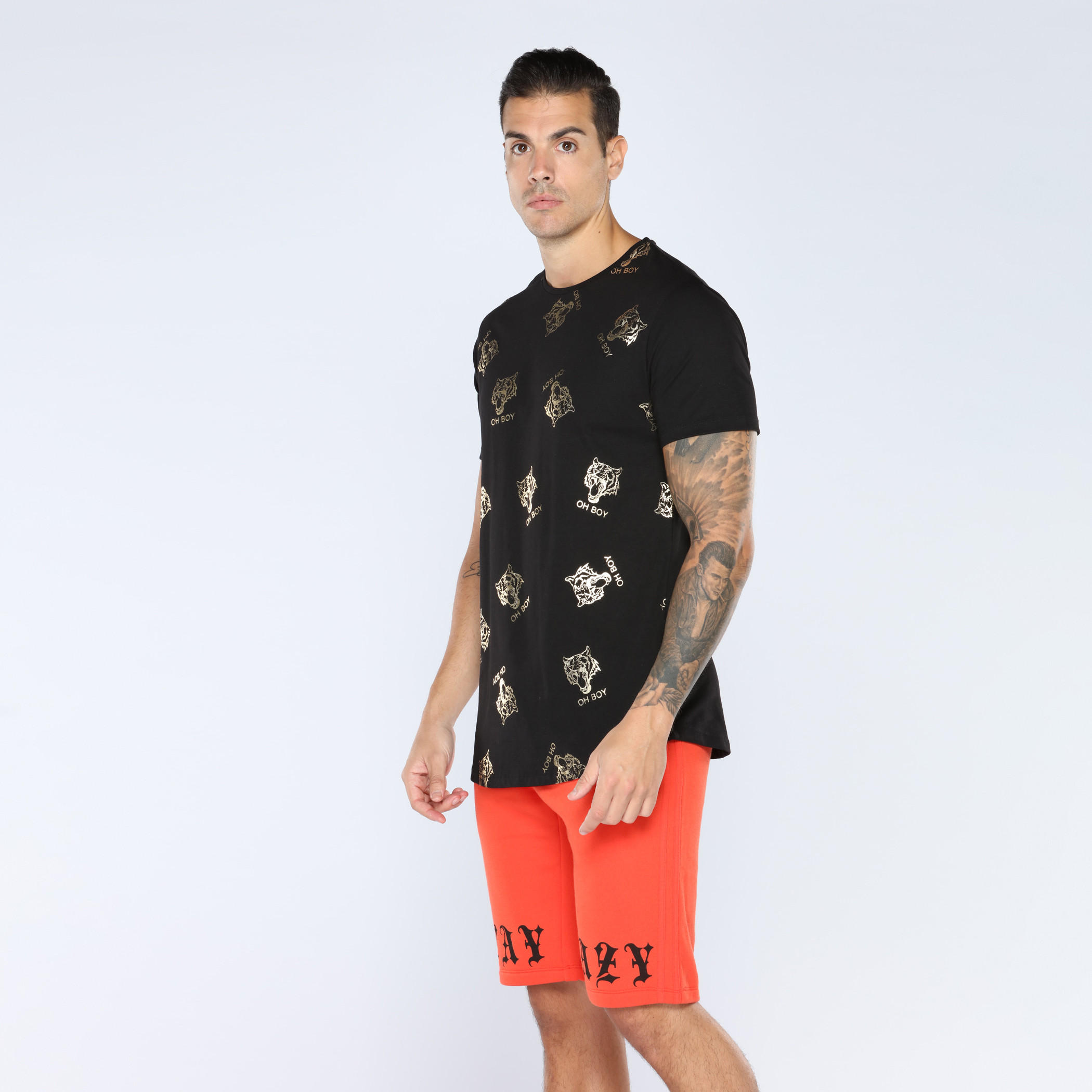تيشيرت بطبعات وأكمام قصيرة وياقة مستديرة من آيكونيك-men-clothing-tshirtsandpolos-tshirts-image-3