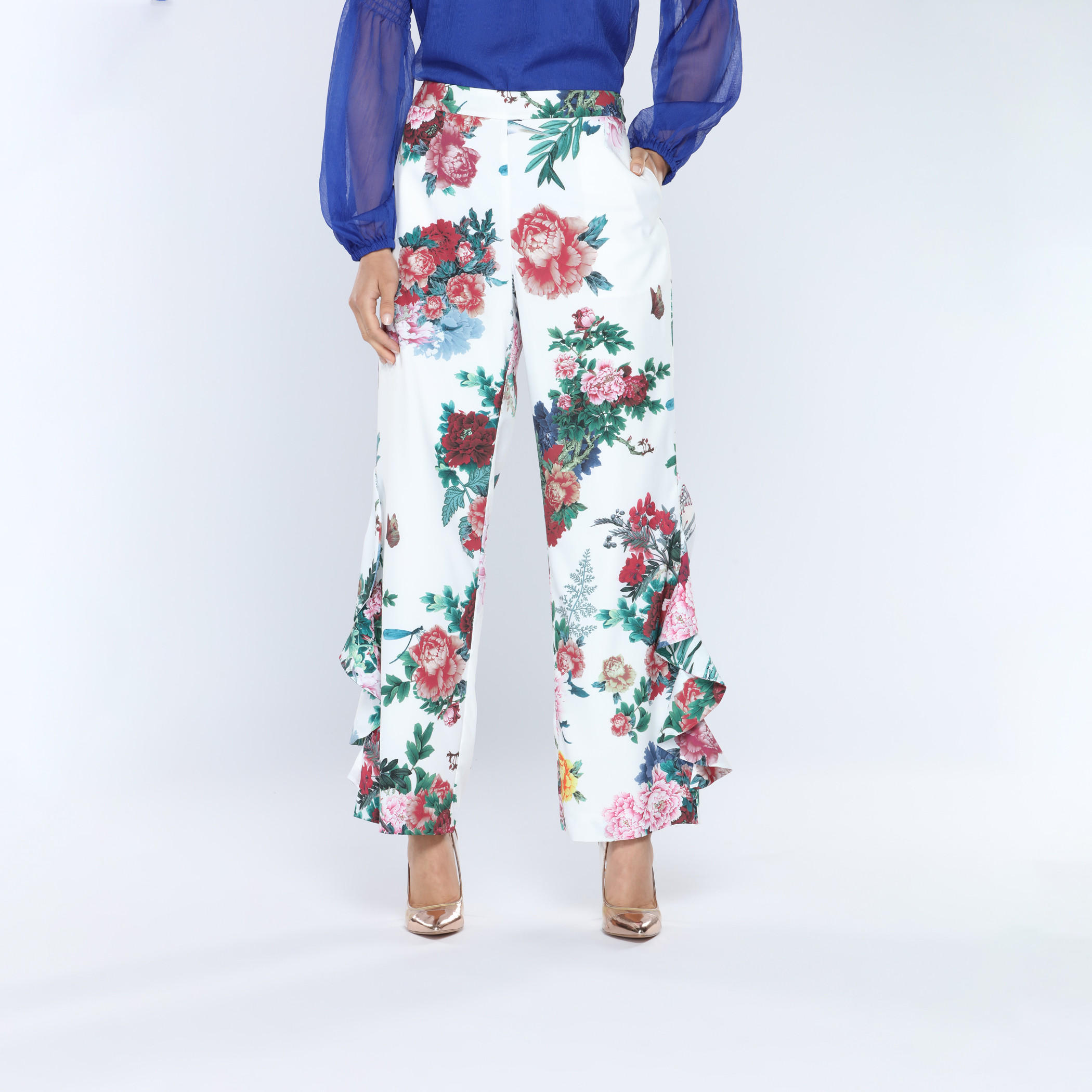 Iconic Printed Palazzo Pants with Ruffle Detail-women-clothing-bottoms-trousers-image-1