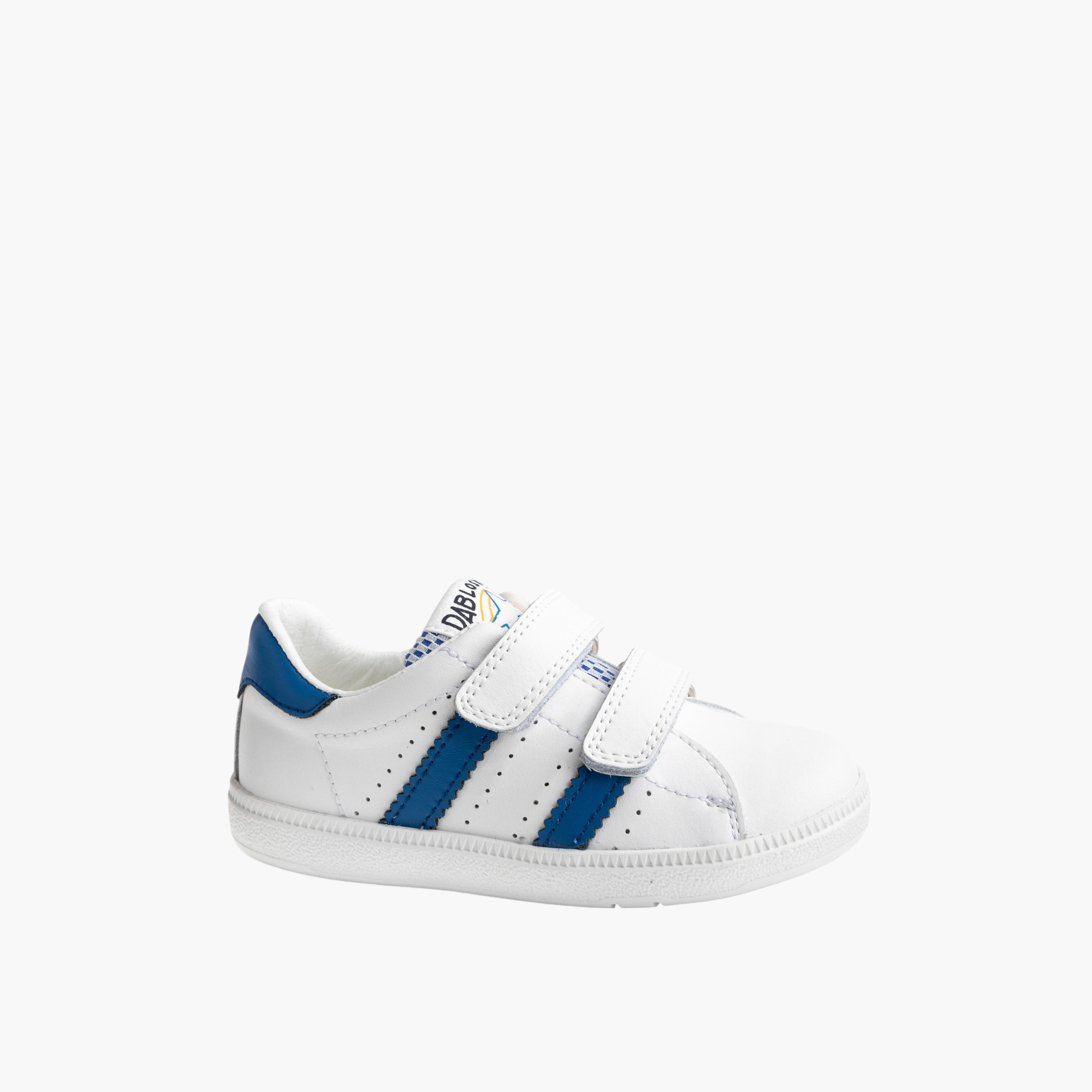 Pablosky Kids' Textured Sneakers with Hook and Loop Closure-boys-shoes-schoolshoes-image-1