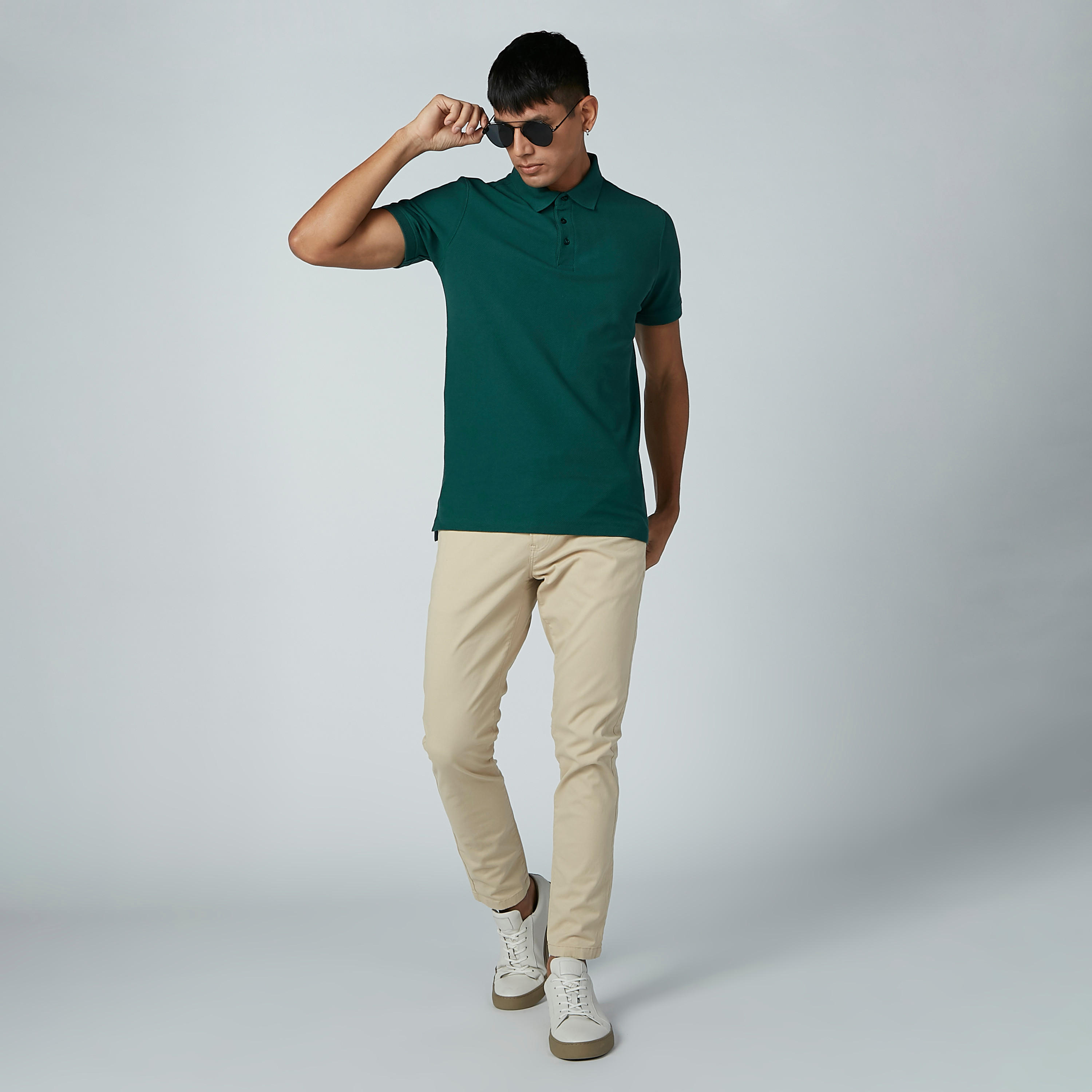 بنطال شينو بجيوب وعروات حزام من آيكونيك-men-clothing-bottoms-trousersandchinos-trousers-image-2