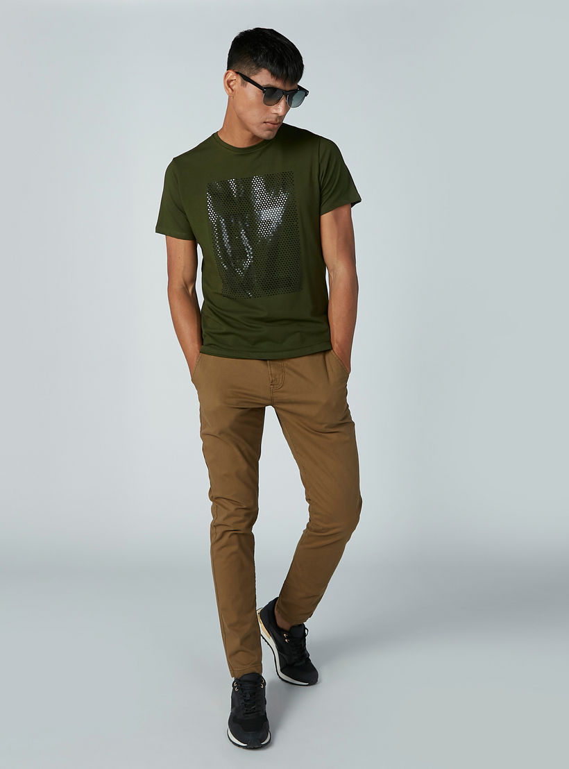 Iconic Full Length Solid Chinos with Pocket Detail and Belt Loops-men-clothing-bottoms-trousersandchinos-trousers-image-2