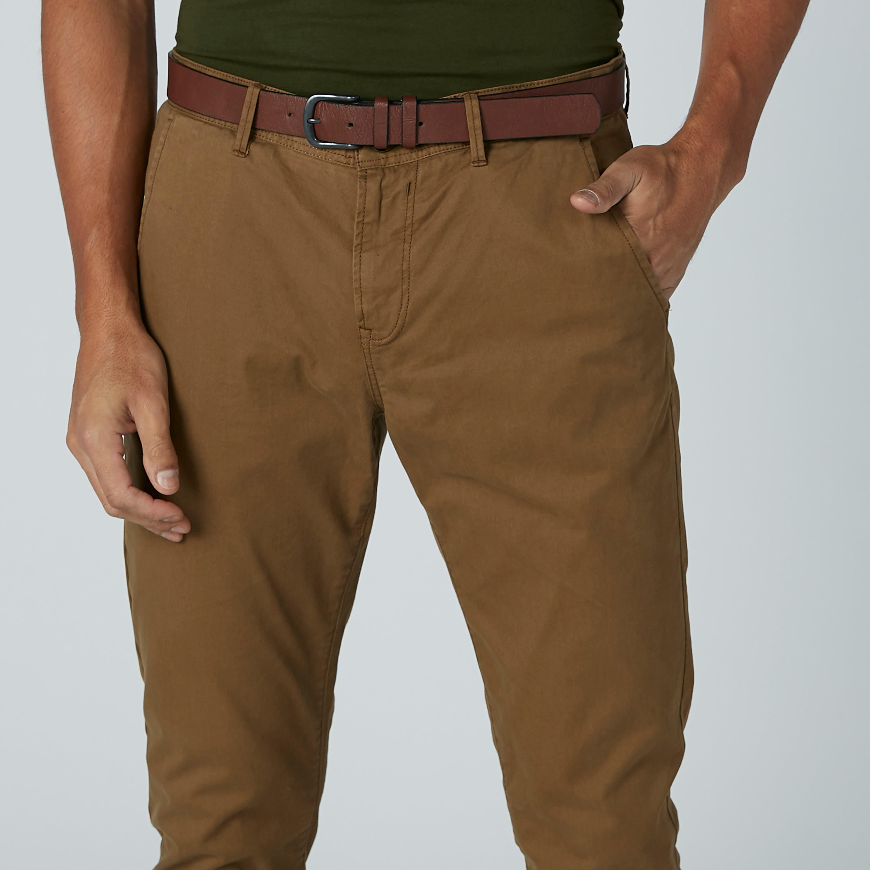 Iconic Full Length Solid Chinos with Pocket Detail and Belt Loops-men-clothing-bottoms-trousersandchinos-trousers-image-3