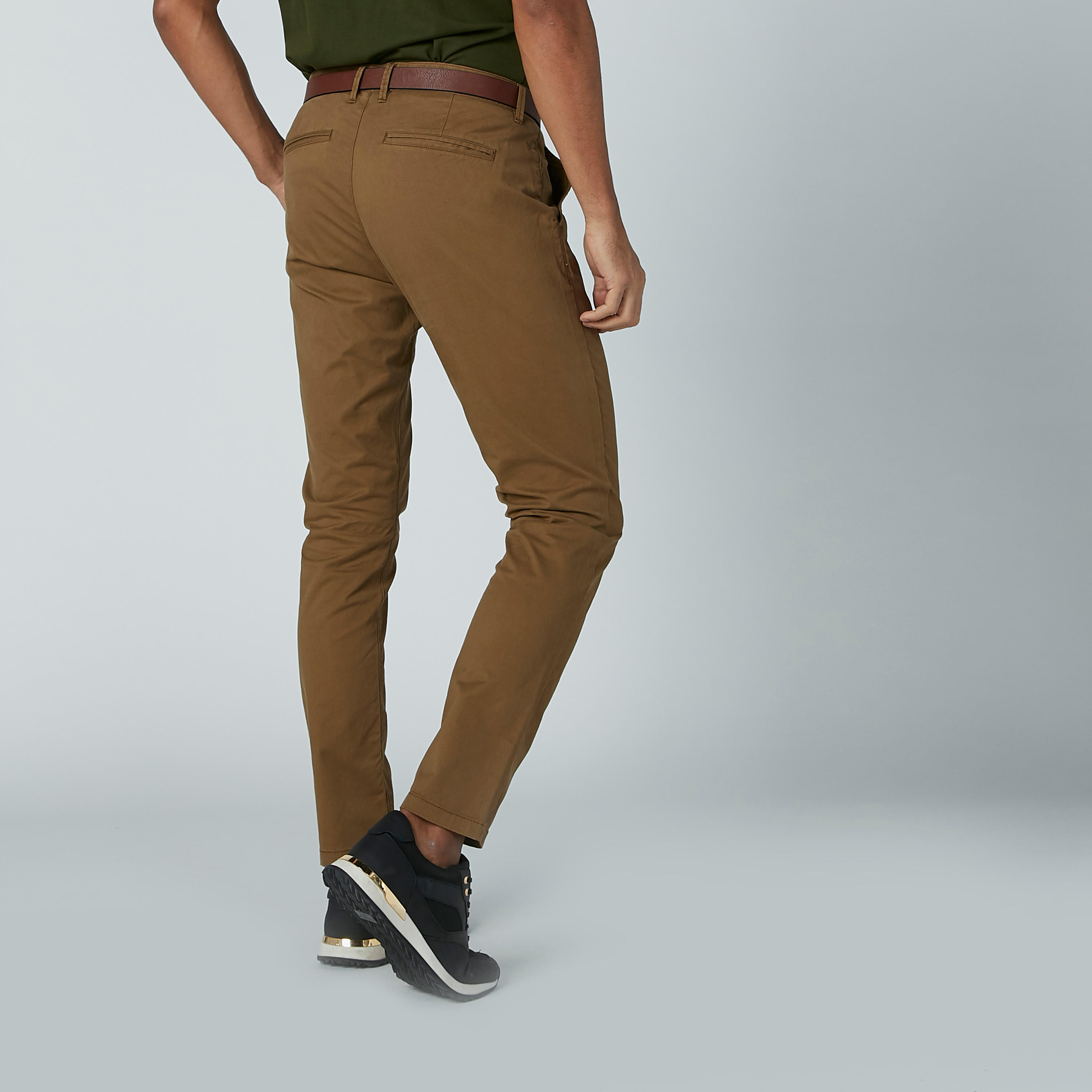 Iconic Full Length Solid Chinos with Pocket Detail and Belt Loops-men-clothing-bottoms-trousersandchinos-trousers-image-5