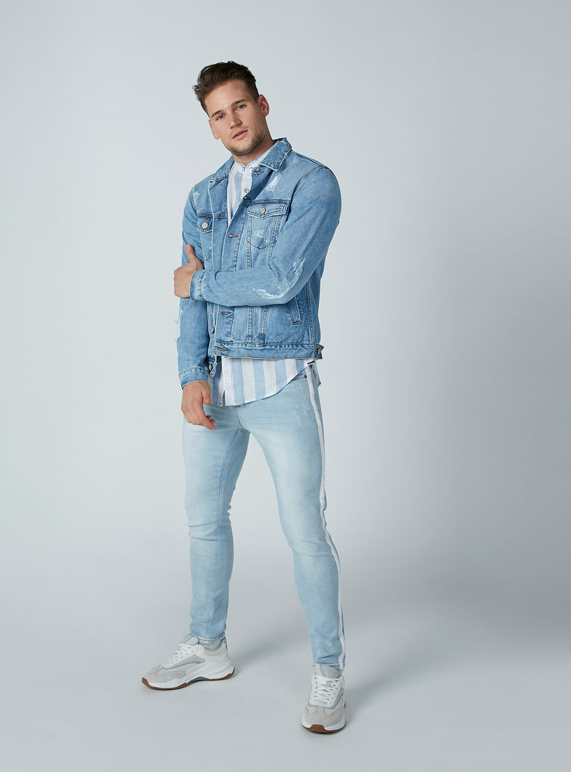 قميص مقلّم بياقة ماندارين وأكمام طويلة-men-clothing-shirts-image-3