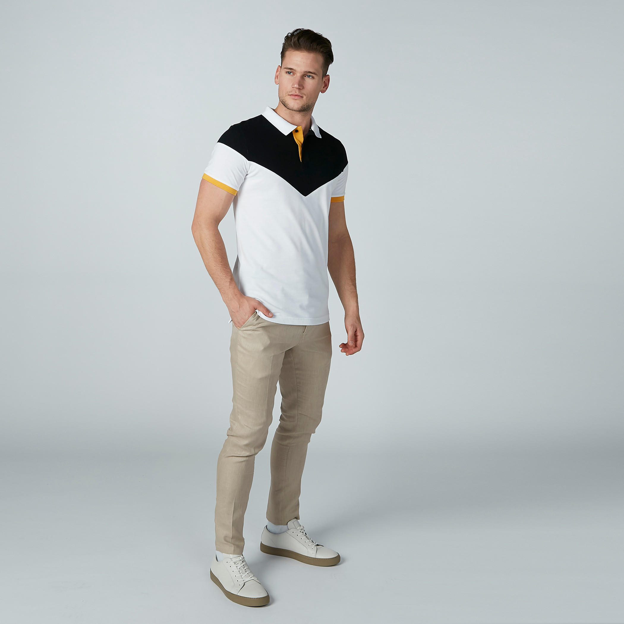 Iconic Textured Trousers with Pocket Detail and Belt Loops-men-clothing-bottoms-trousersandchinos-trousers-image-1