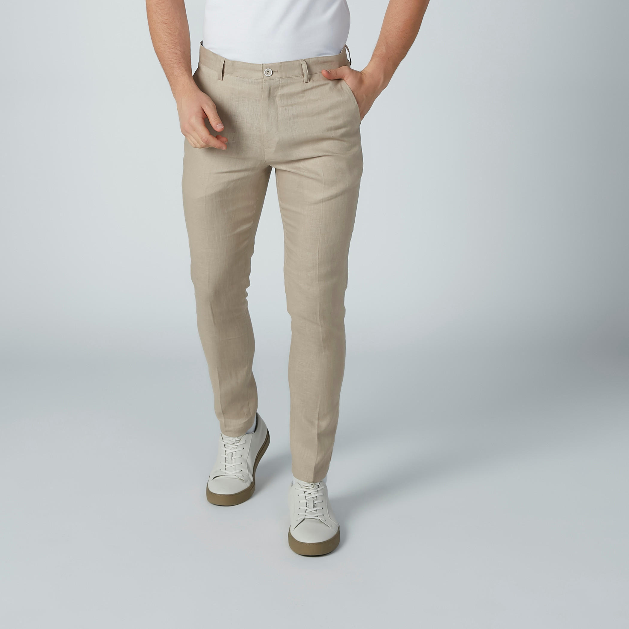 Iconic Textured Trousers with Pocket Detail and Belt Loops-men-clothing-bottoms-trousersandchinos-trousers-image-2