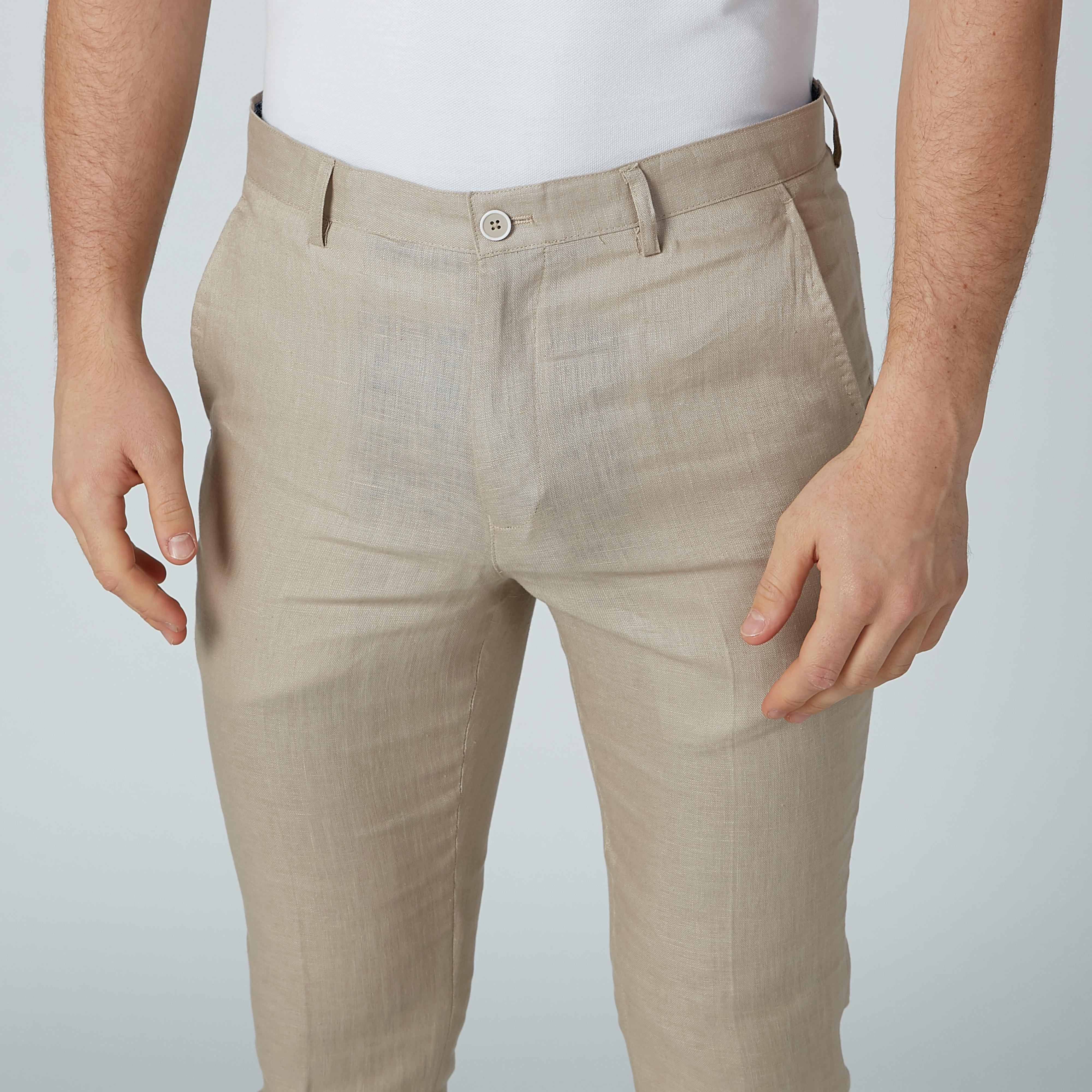 Iconic Textured Trousers with Pocket Detail and Belt Loops-men-clothing-bottoms-trousersandchinos-trousers-image-3