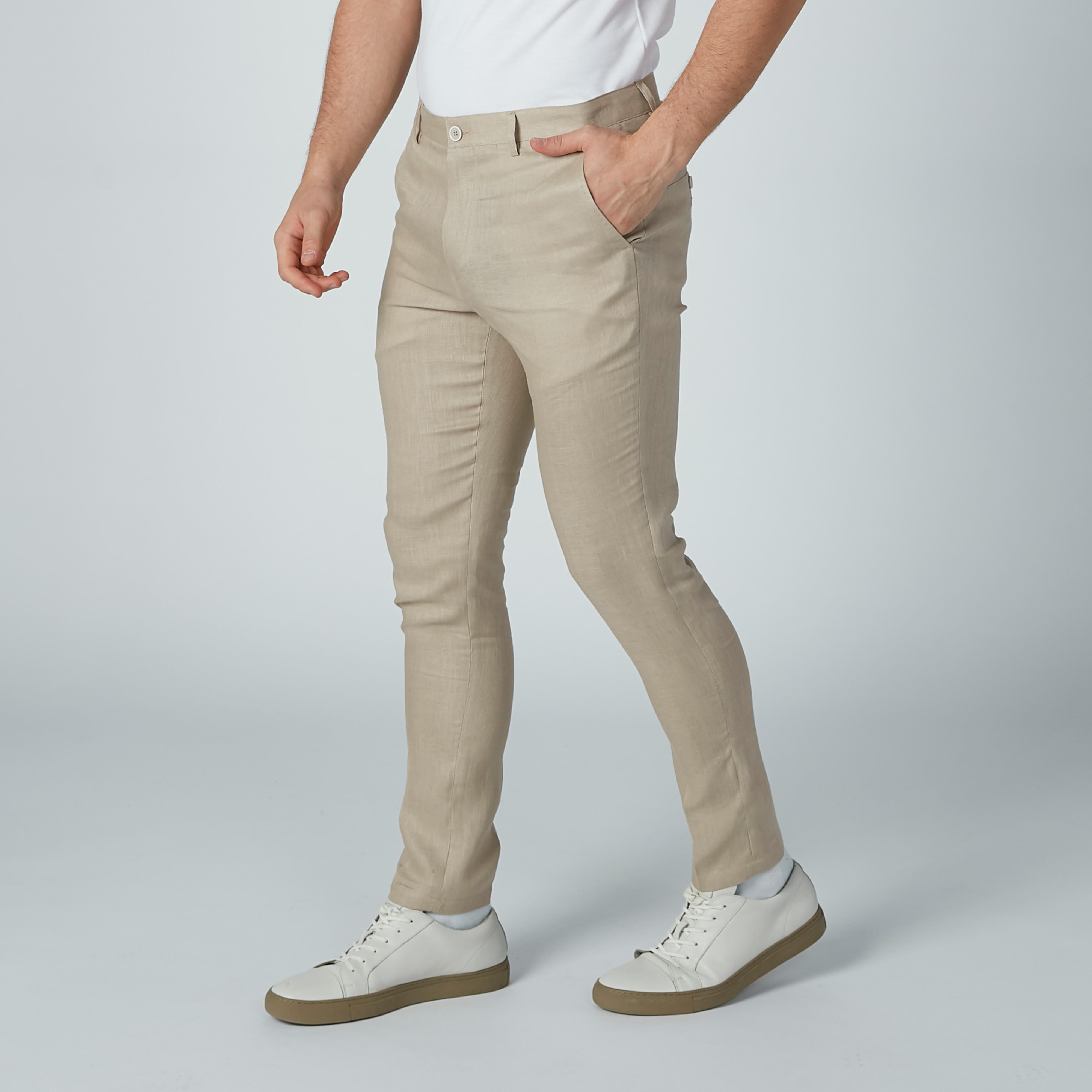 Iconic Textured Trousers with Pocket Detail and Belt Loops-men-clothing-bottoms-trousersandchinos-trousers-image-4