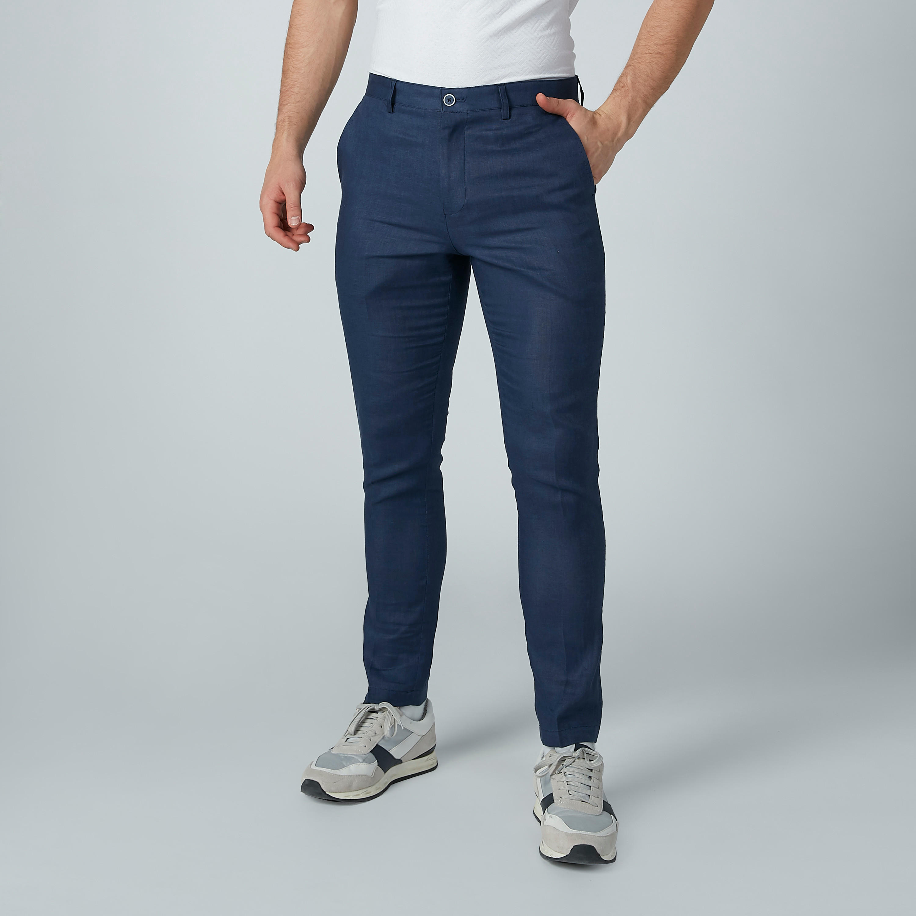 بنطال سادة بجيوب من آيكونيك-men-clothing-bottoms-trousersandchinos-trousers-image-1
