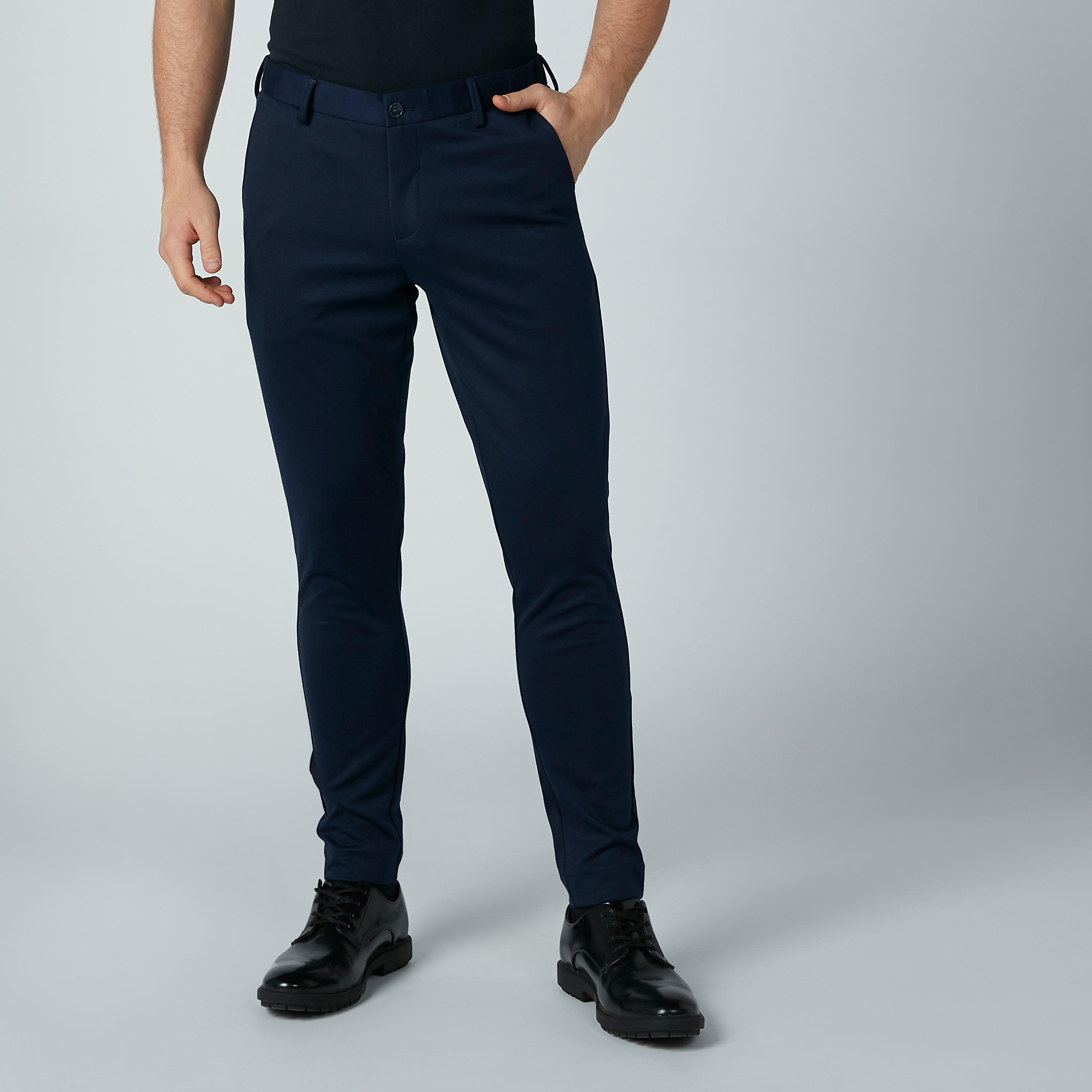 بنطال رسمي بسحّاب إغلاق وجيوب من آيكونيك-men-clothing-bottoms-trousersandchinos-trousers-image-1