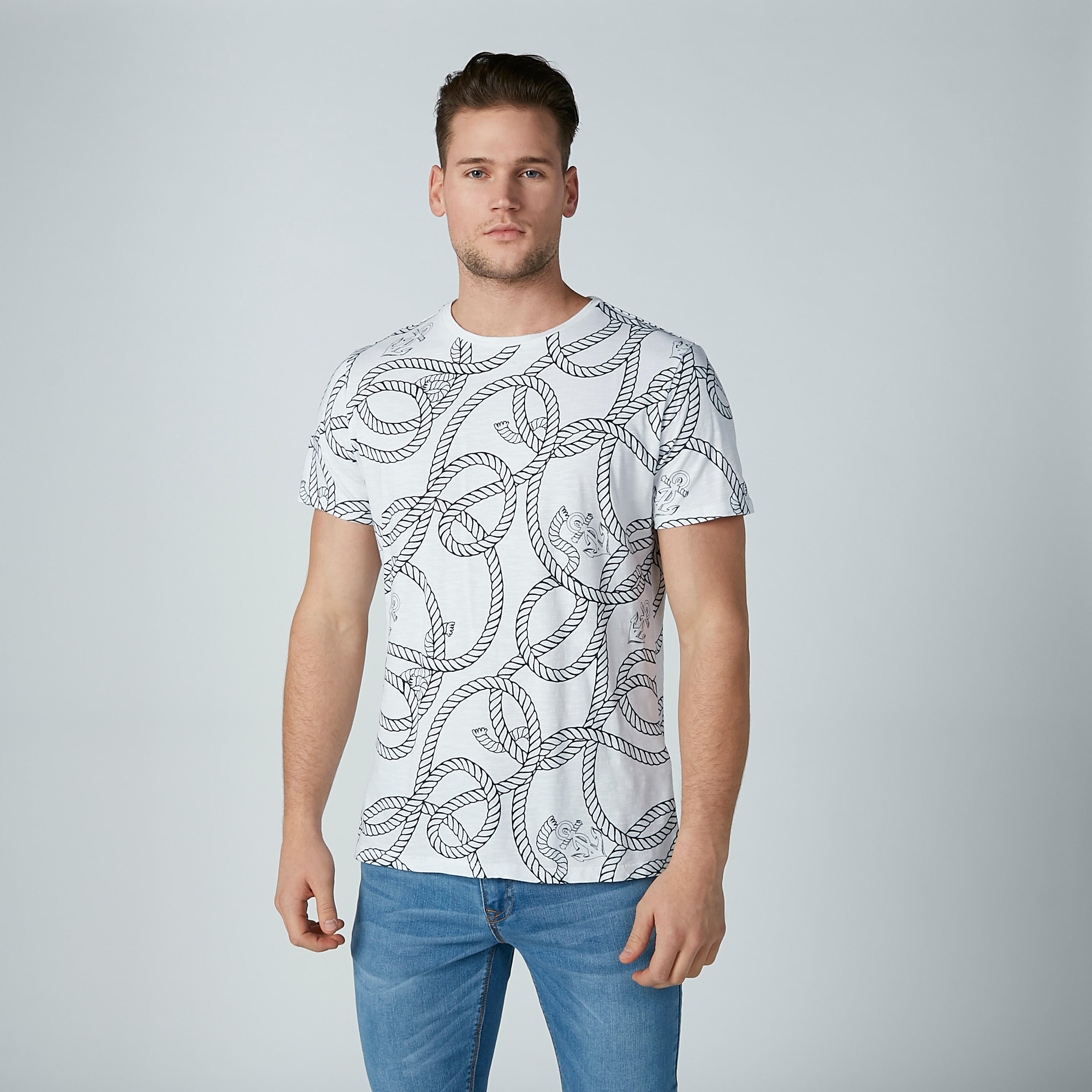 Iconic Printed T-shirt with Short Sleeves and Round Neck-men-clothing-tshirtsandpolos-tshirts-image-2