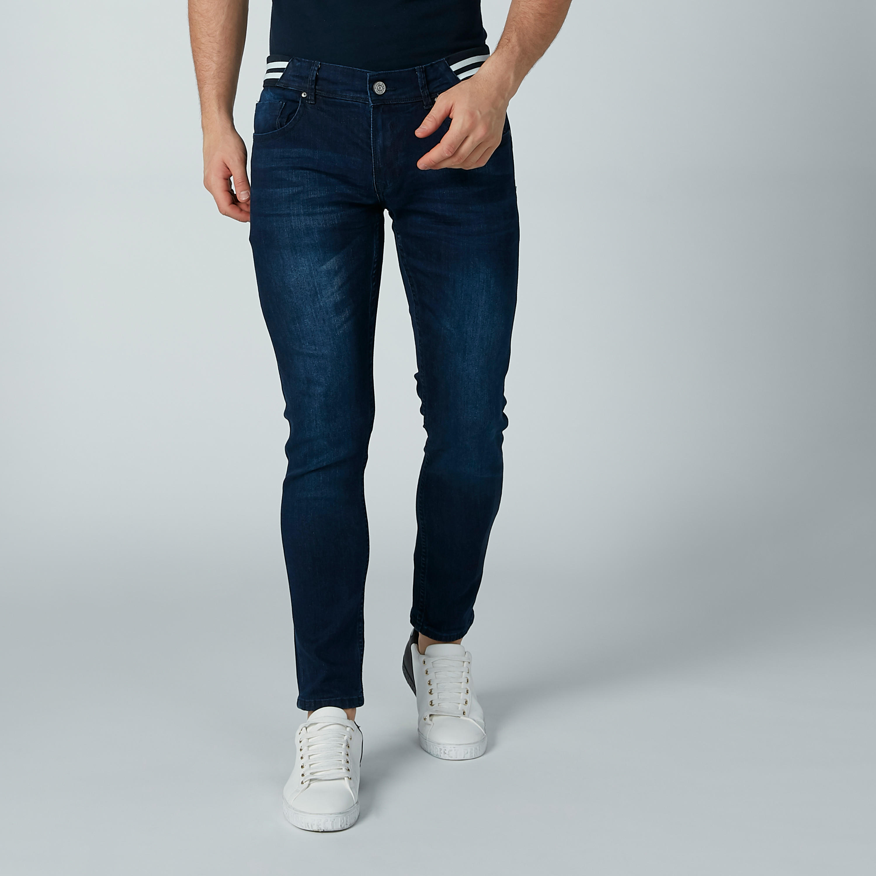 بنطال جينز سادة بسحّاب إغلاق وجيوب من آيكونيك-men-clothing-bottoms-jeans-image-3