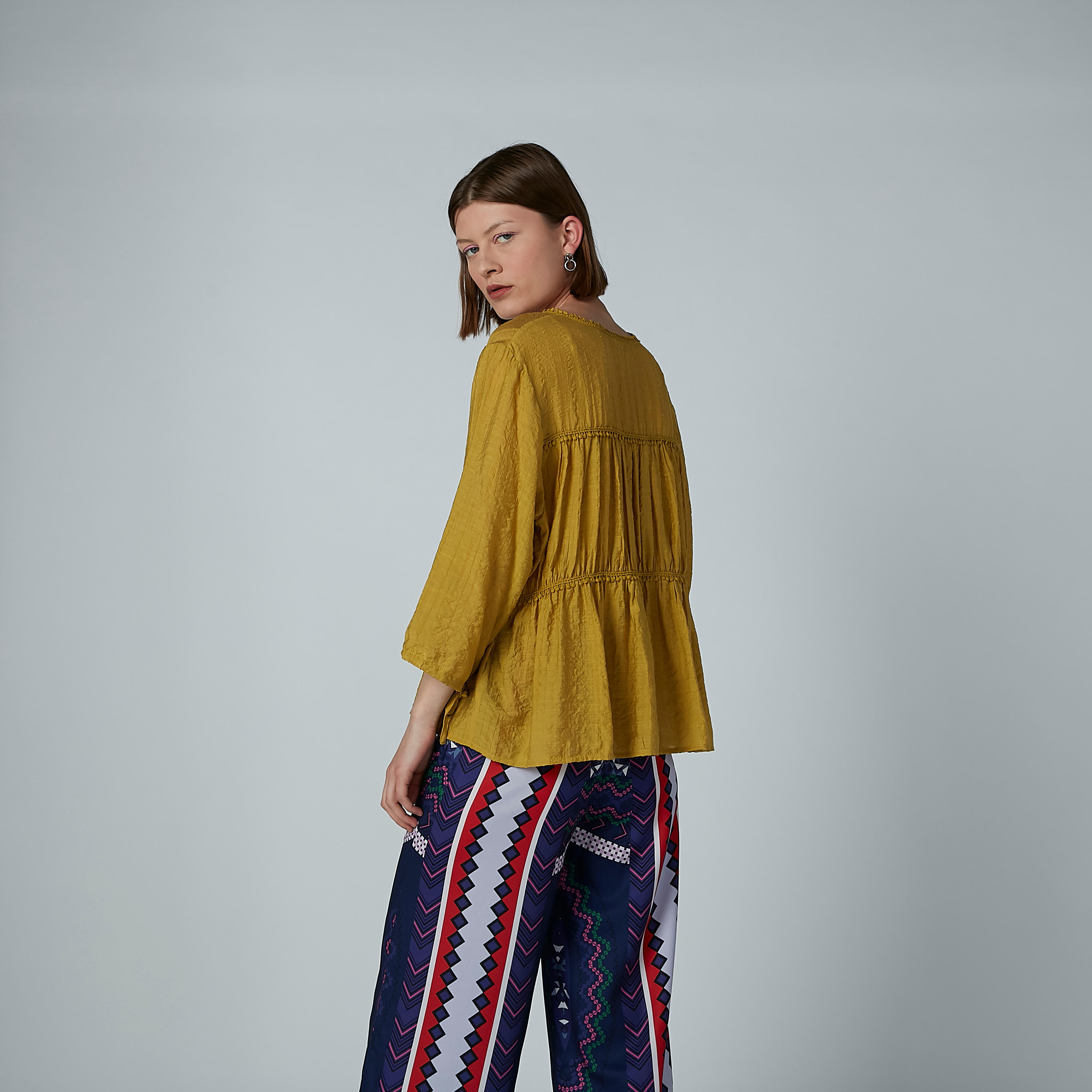 Iconic Pom-Pom Detail Top with V-neck-women-clothing-shirtsandblouses-blouses-image-4