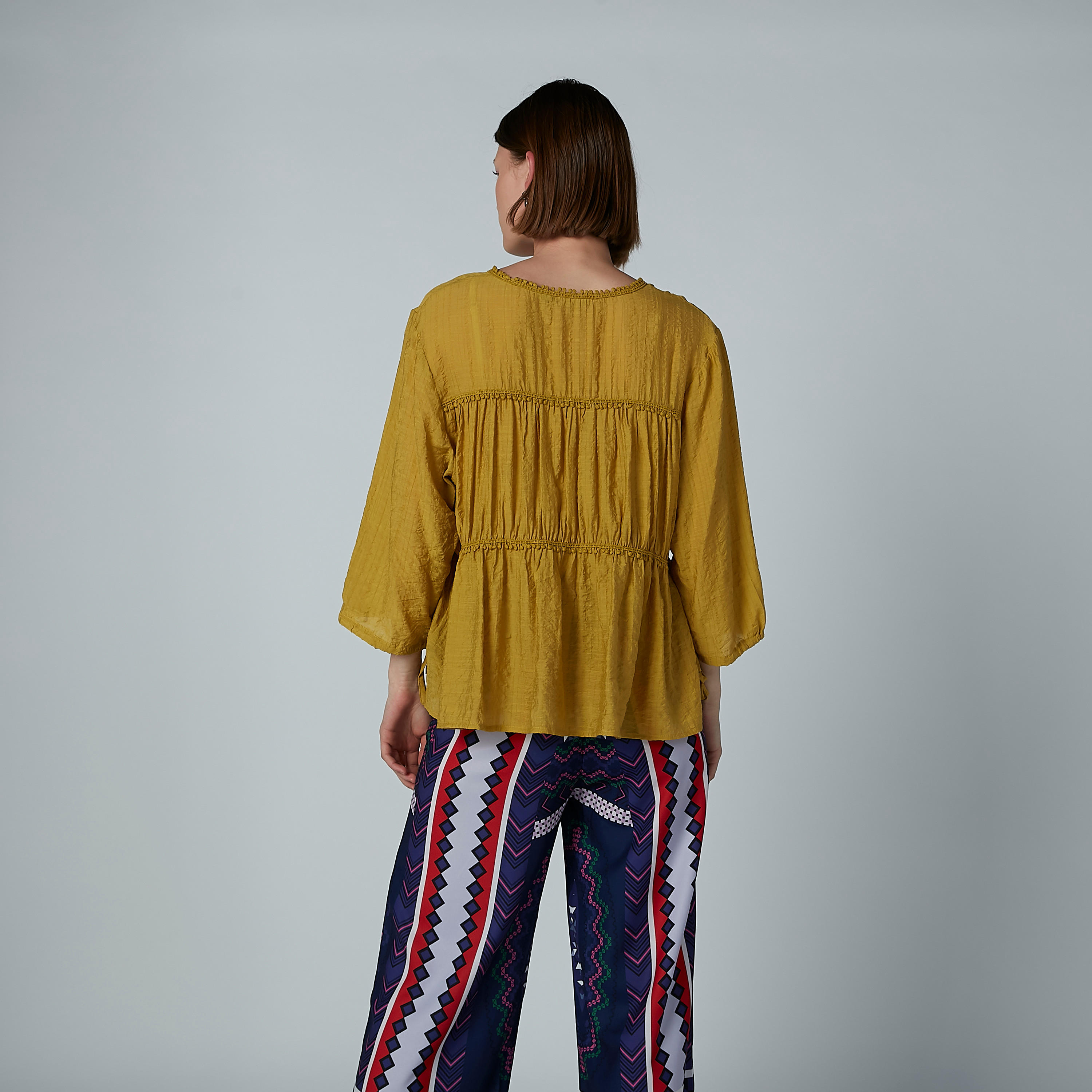 Iconic Pom-Pom Detail Top with V-neck-women-clothing-shirtsandblouses-blouses-image-5