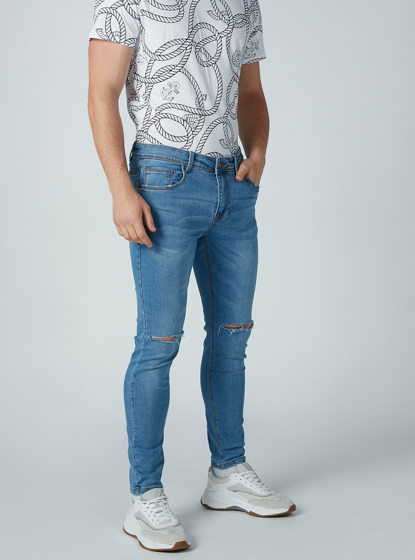 بنطال جينز مضلّع بجيوب من آيكونيك-men-clothing-bottoms-jeans-image-3