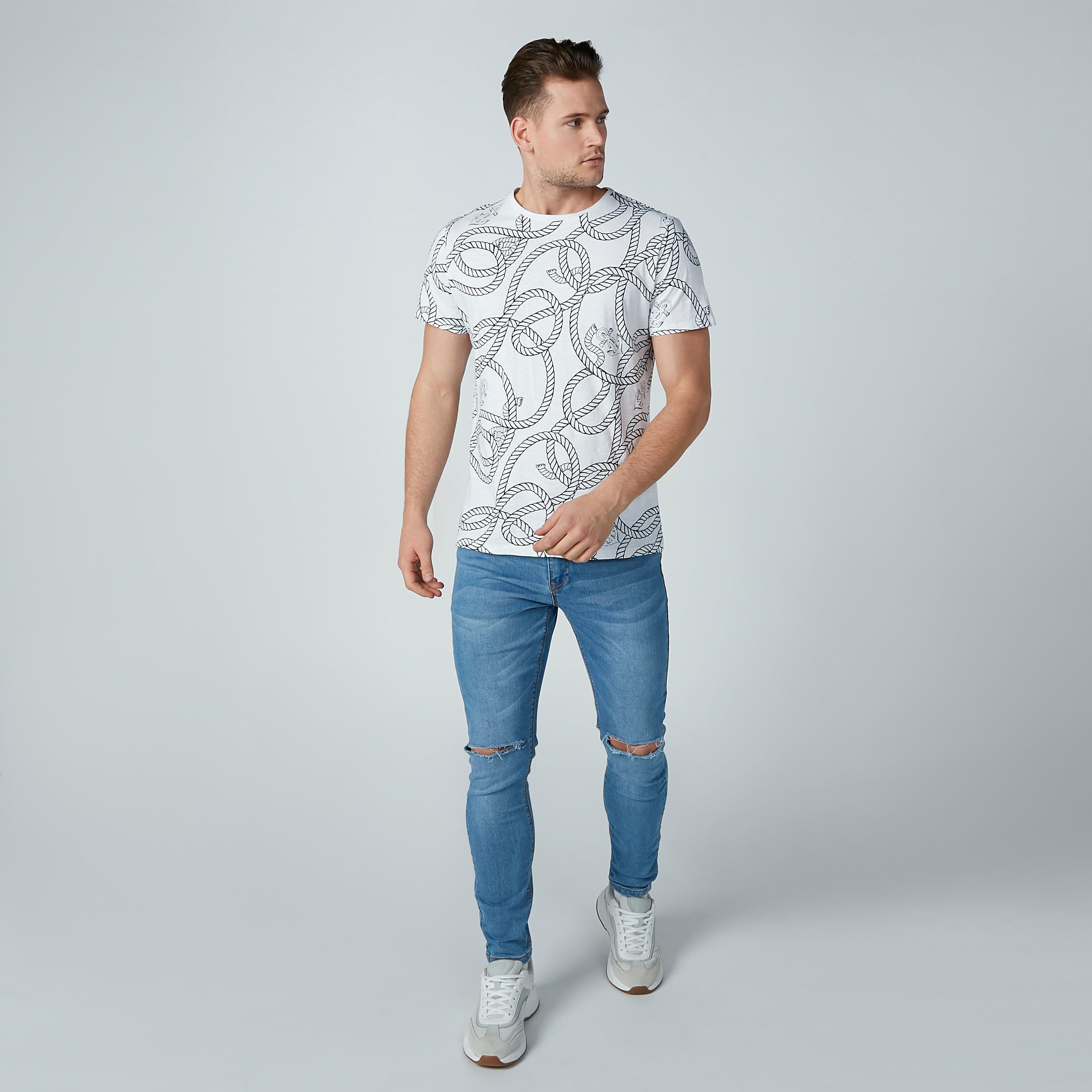 بنطال جينز مضلّع بجيوب من آيكونيك-men-clothing-bottoms-jeans-image-4