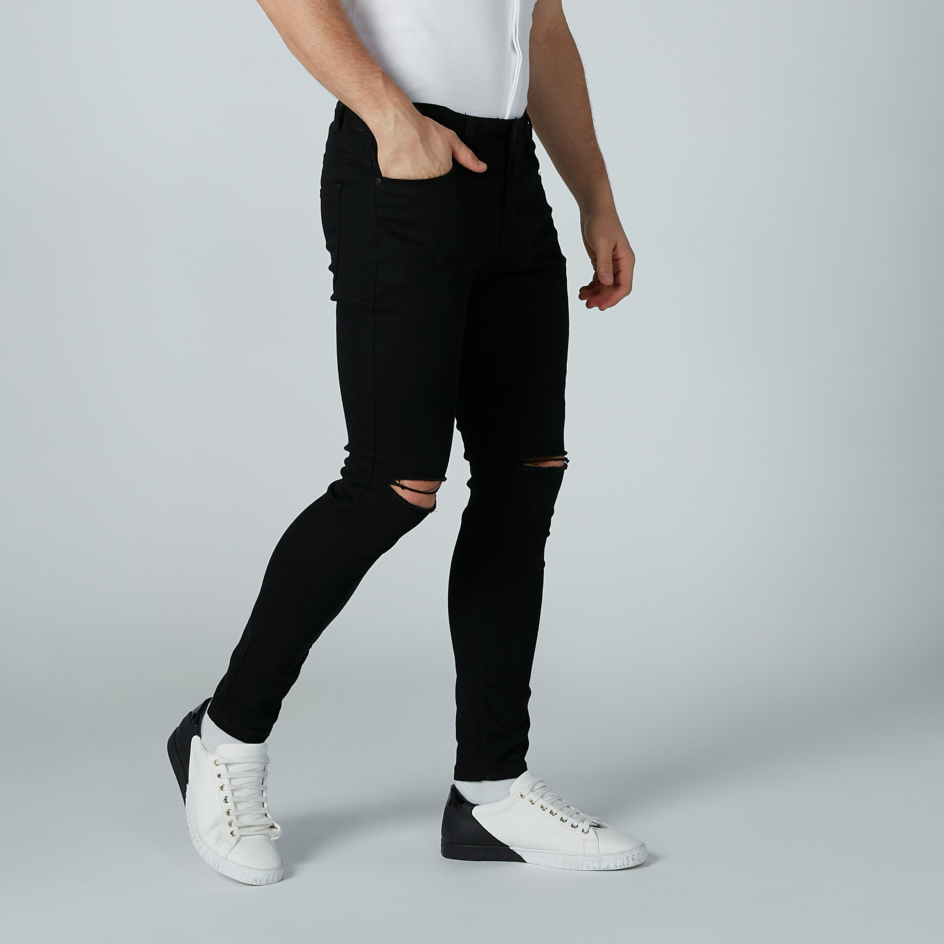 بنطال جينز مصلّع بجيوب من آيكونيك-men-clothing-bottoms-jeans-image-1