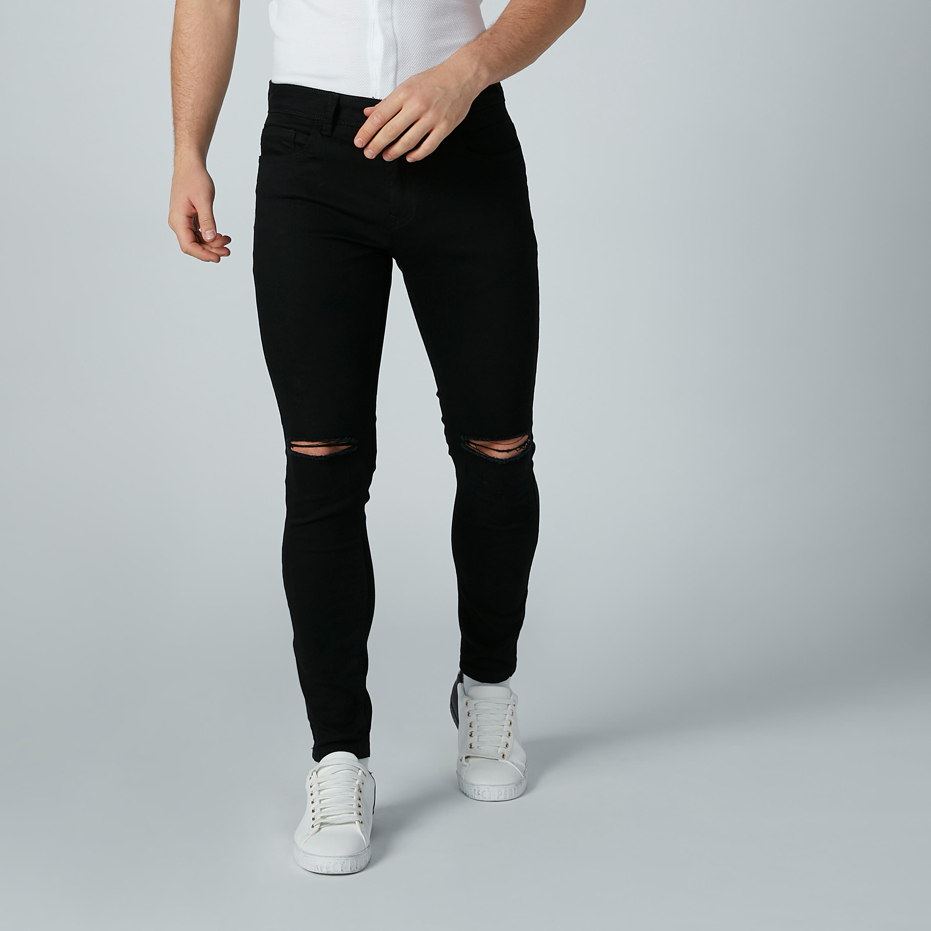 بنطال جينز مصلّع بجيوب من آيكونيك-men-clothing-bottoms-jeans-image-5