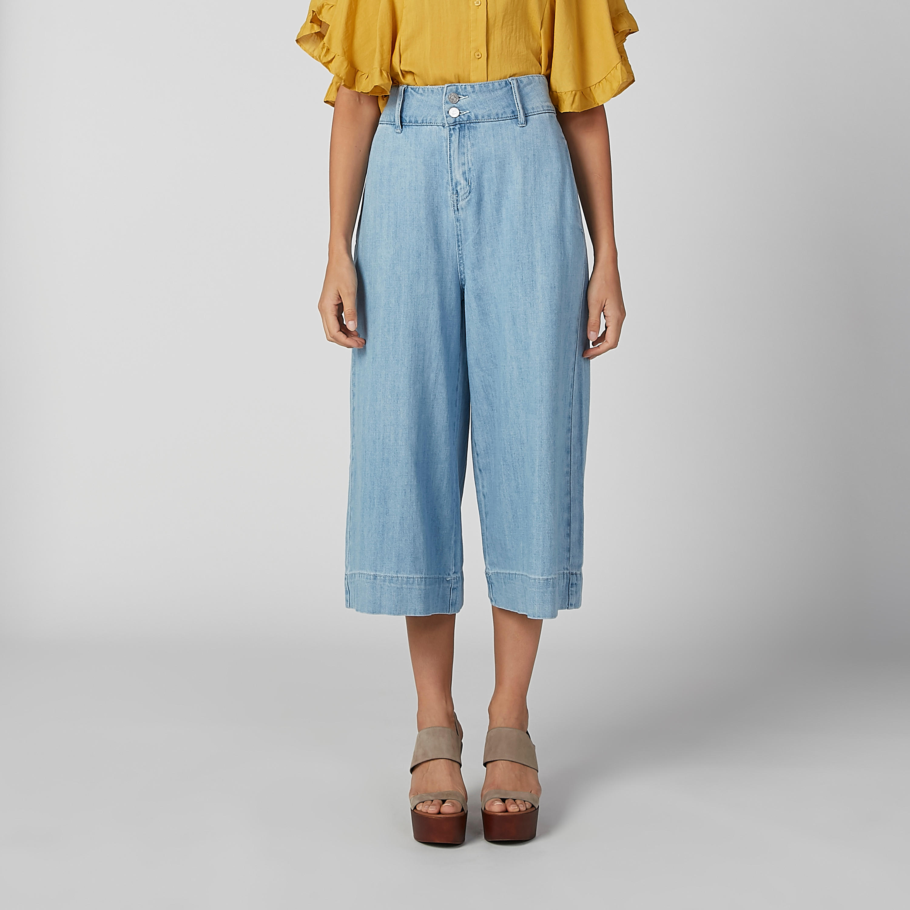 بنطال واسع الساقين دينم بجيوب من آيكونيك-women-clothing-bottoms-jeans-image-1