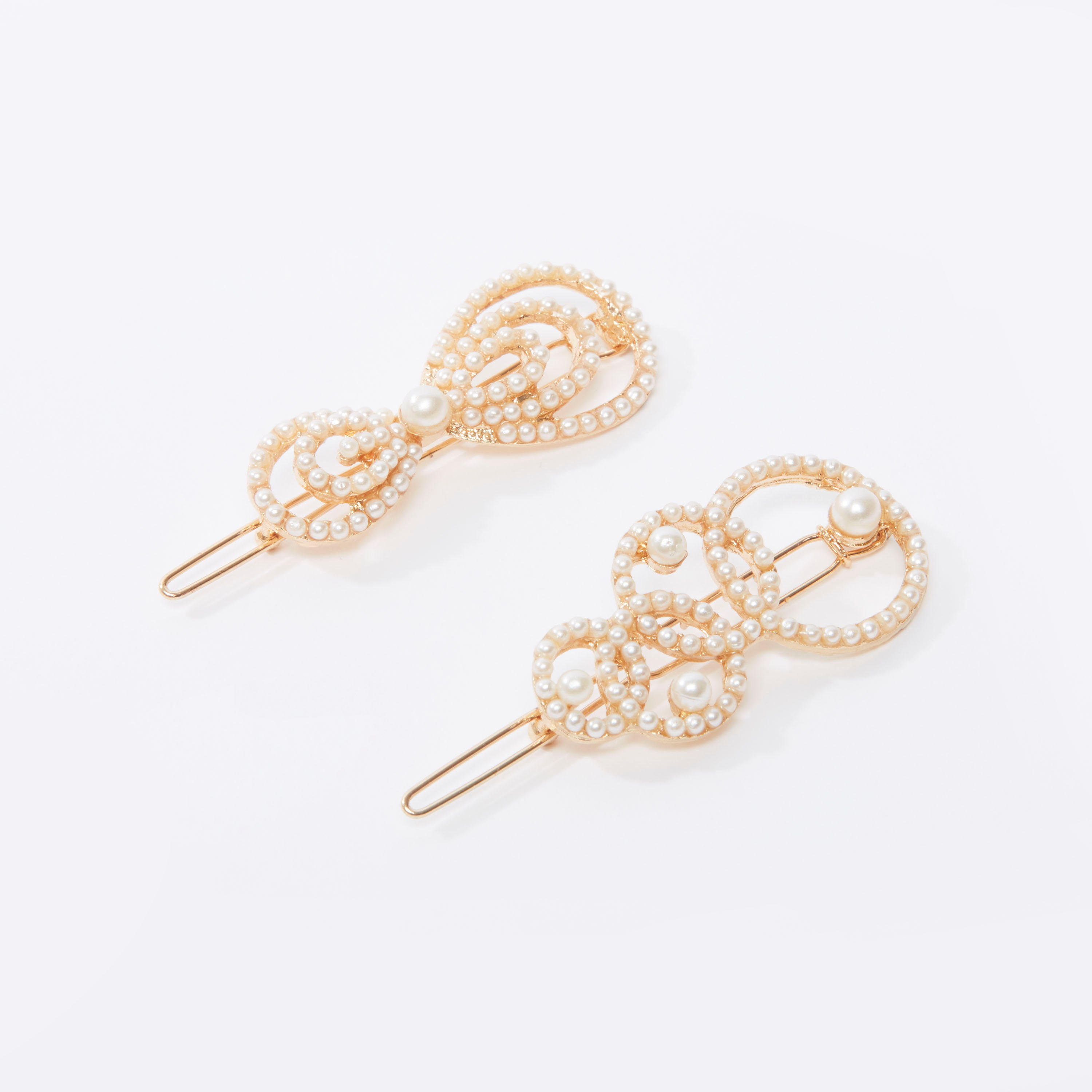 دبوس شعر بتفاصيل لؤلؤ من آيكونيك - طقم من قطعتين-women-hairaccessories-image-1