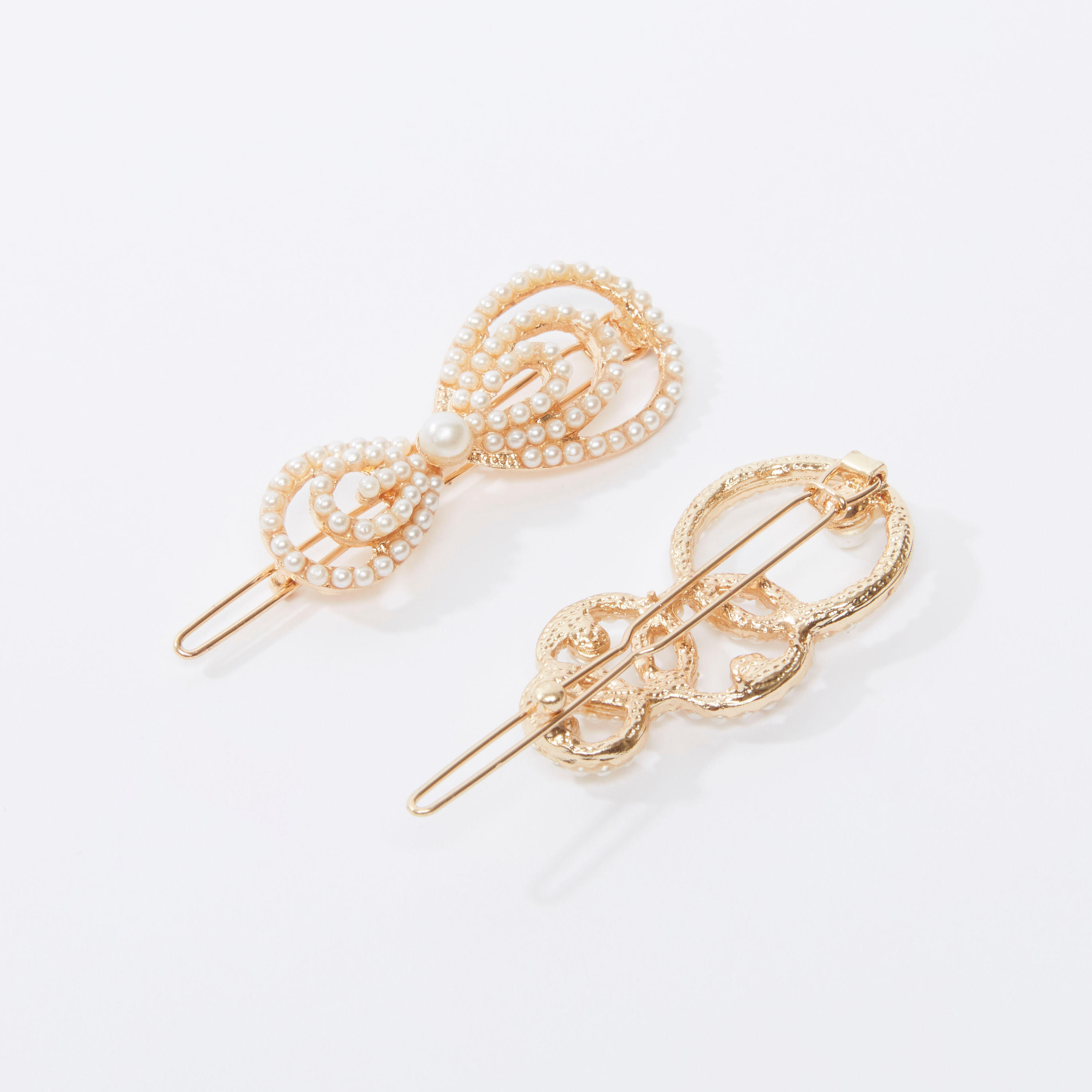 دبوس شعر بتفاصيل لؤلؤ من آيكونيك - طقم من قطعتين-women-hairaccessories-image-3