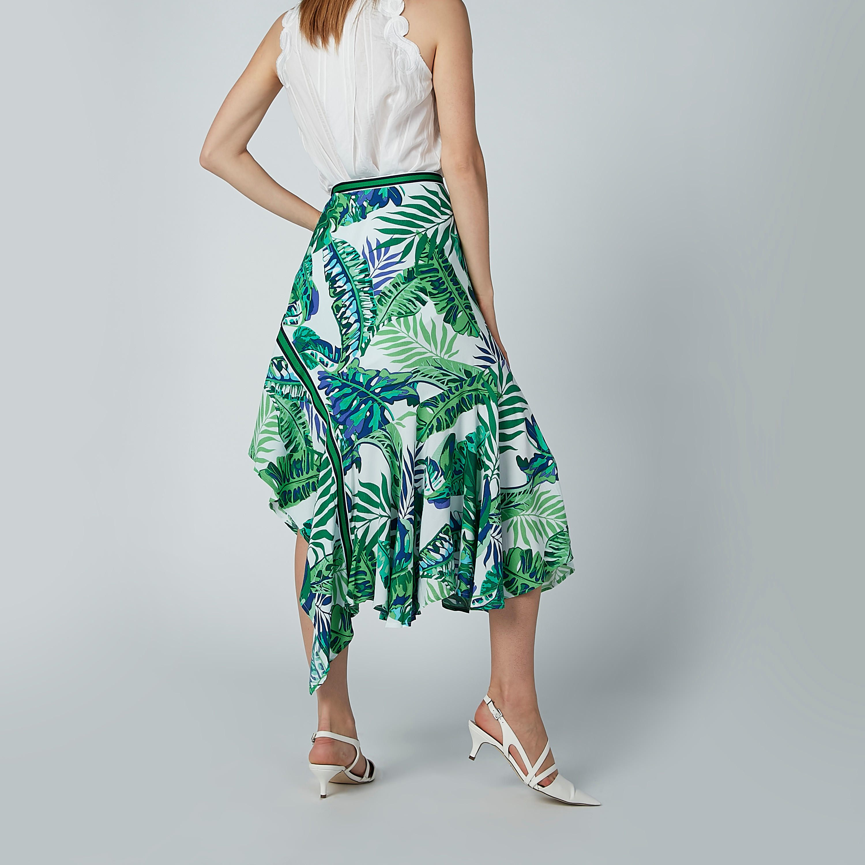 تنورة متوسطة الطول بحوّاف غير مستوية وطبعات زهرية من آيكونيك-women-clothing-bottoms-skirts-image-4