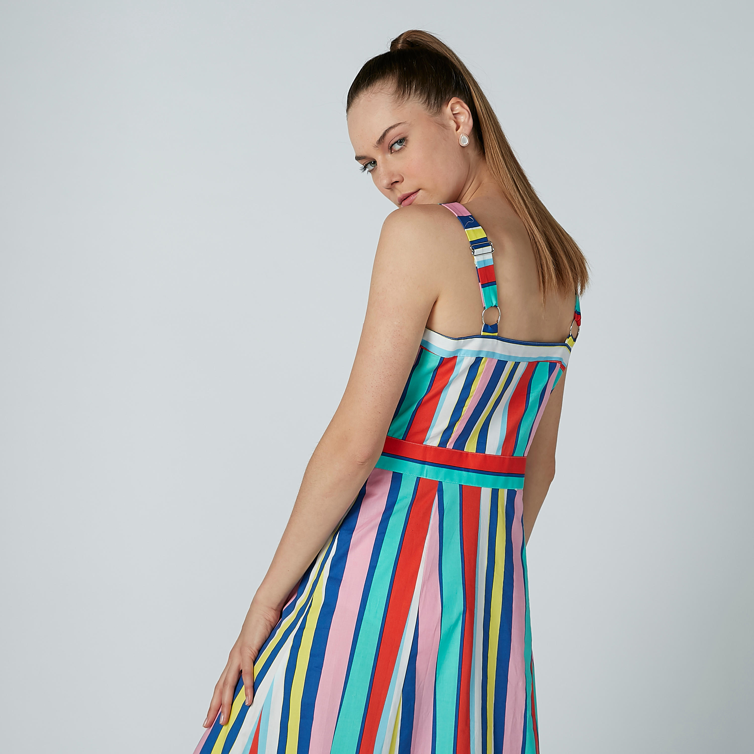 فستان إيه لاين طويل مقلّم بحمّالات كتف من آيكونيك-women-clothing-dresses-image-4