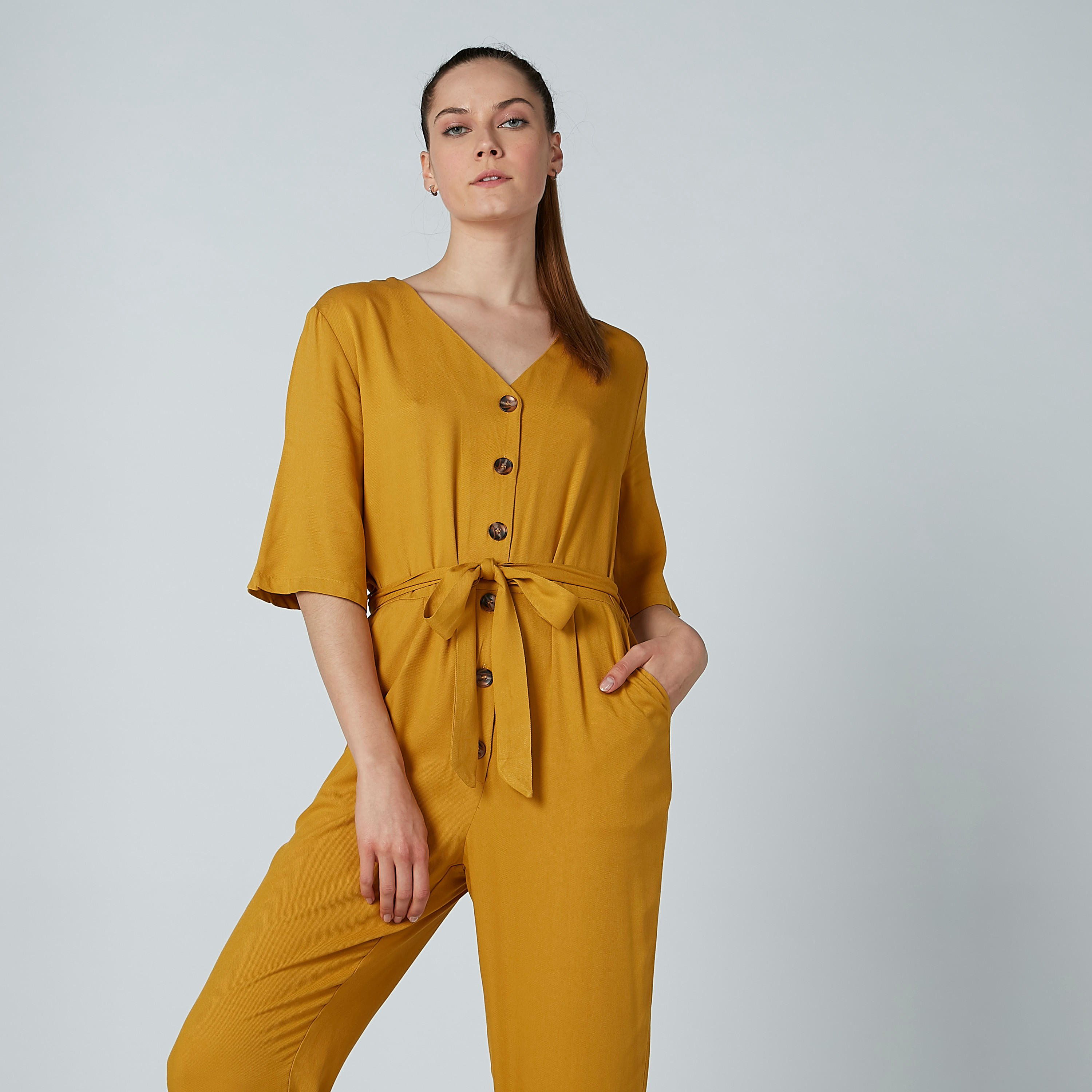 أفرول سادة برباط وجيوب من آيكونيك-women-clothing-jumpsuits-image-1