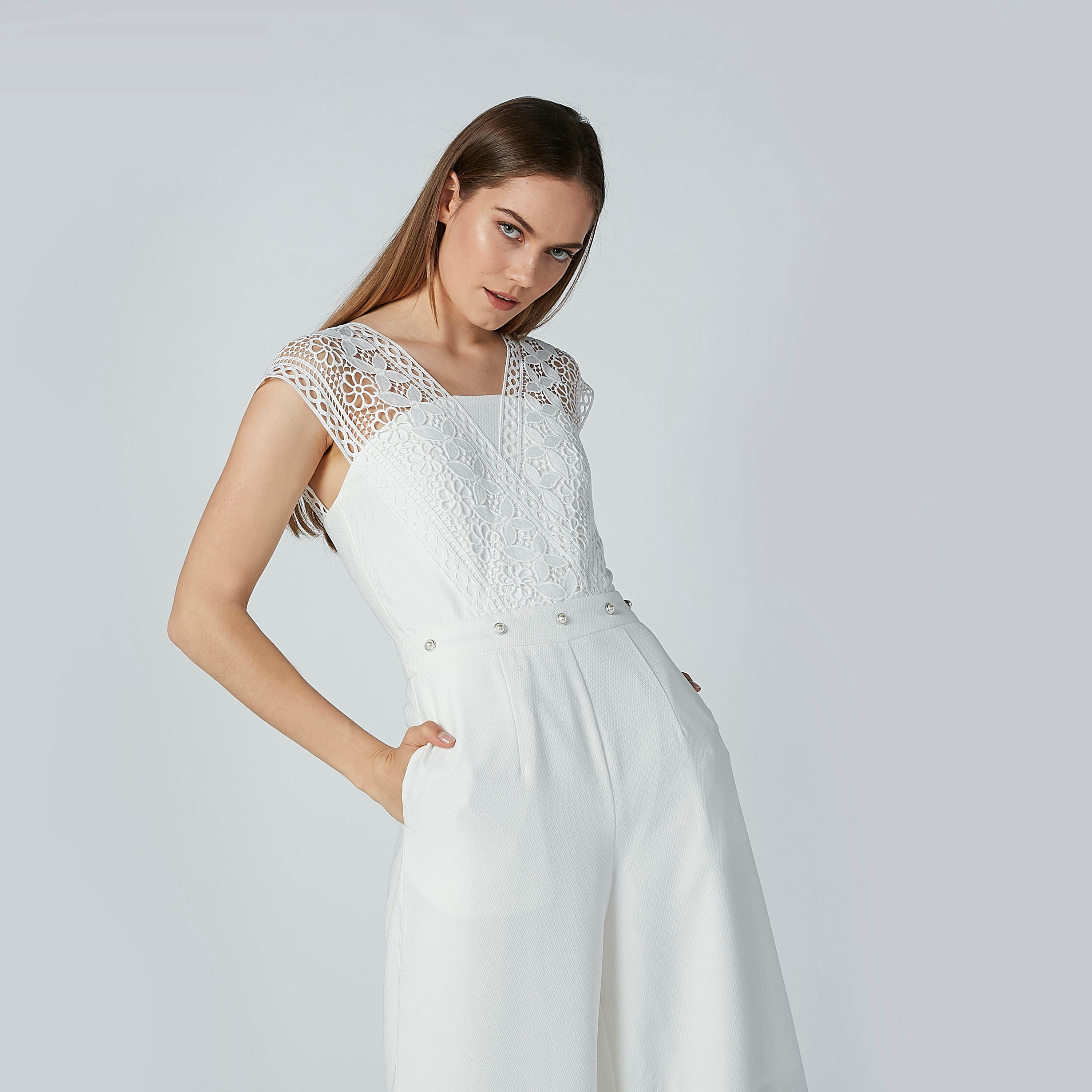Iconic Sleeveless Jumpsuit with Pocket and Lace Detail-women-clothing-jumpsuits-image-1