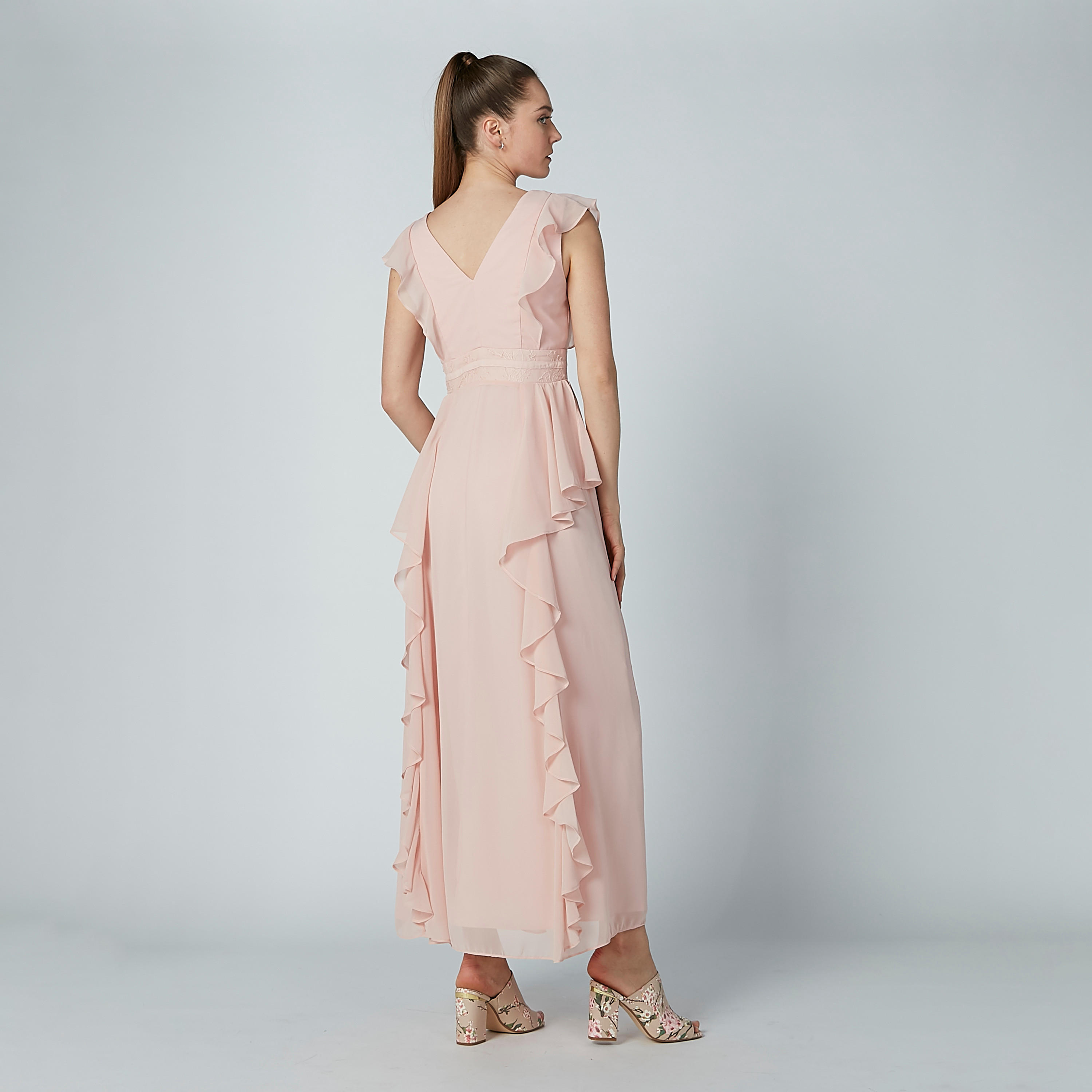 فستان طويل دون أكمام بتفاصيل كشكش وثنيات من آيكونيك-women-clothing-dresses-image-5