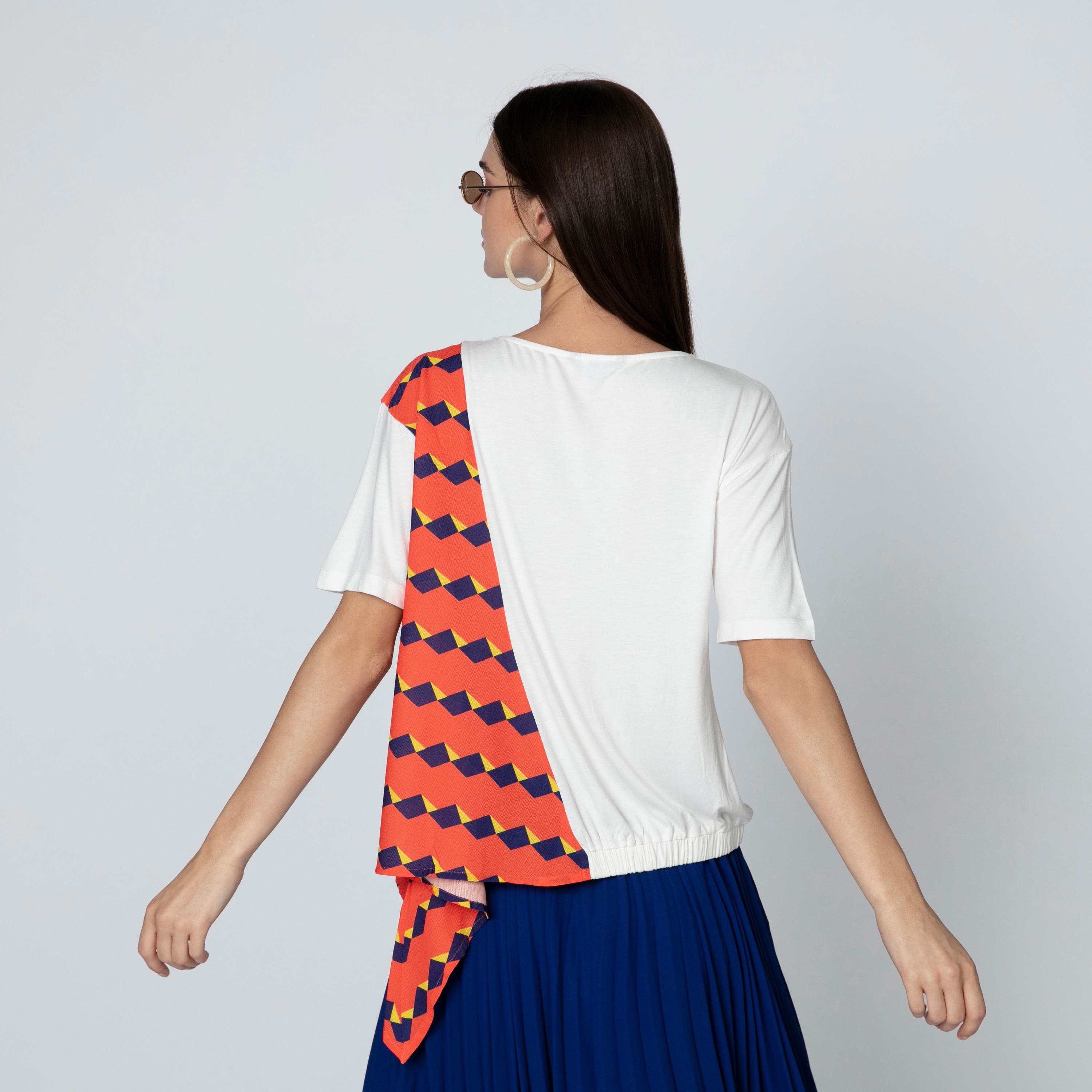 Iconic Printed Top with Round Neck and Asymmetric Hem-women-clothing-shirtsandblouses-blouses-image-3