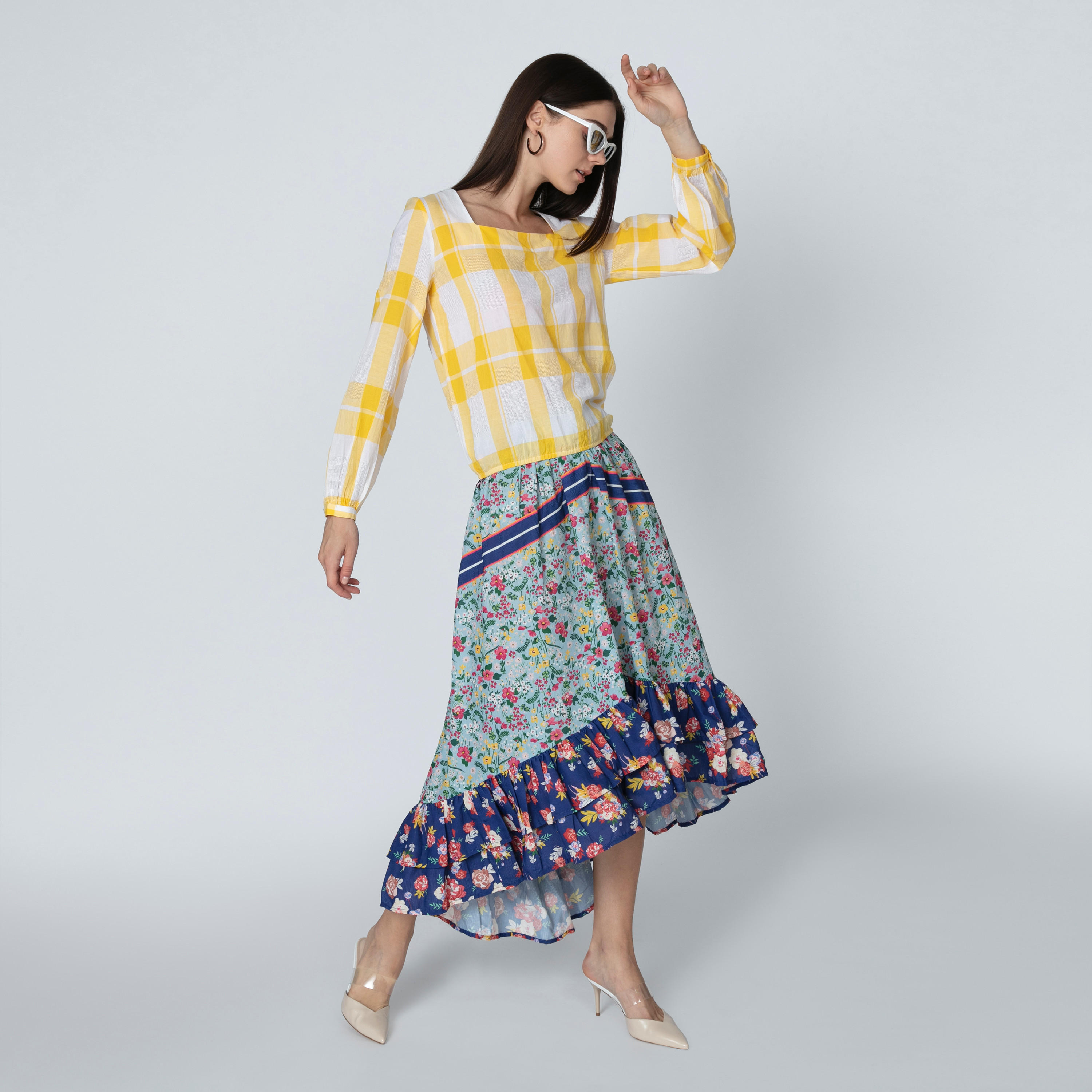 Iconic Floral Printed Midi Skirt with Asymmetric Hem-women-clothing-bottoms-skirts-image-2