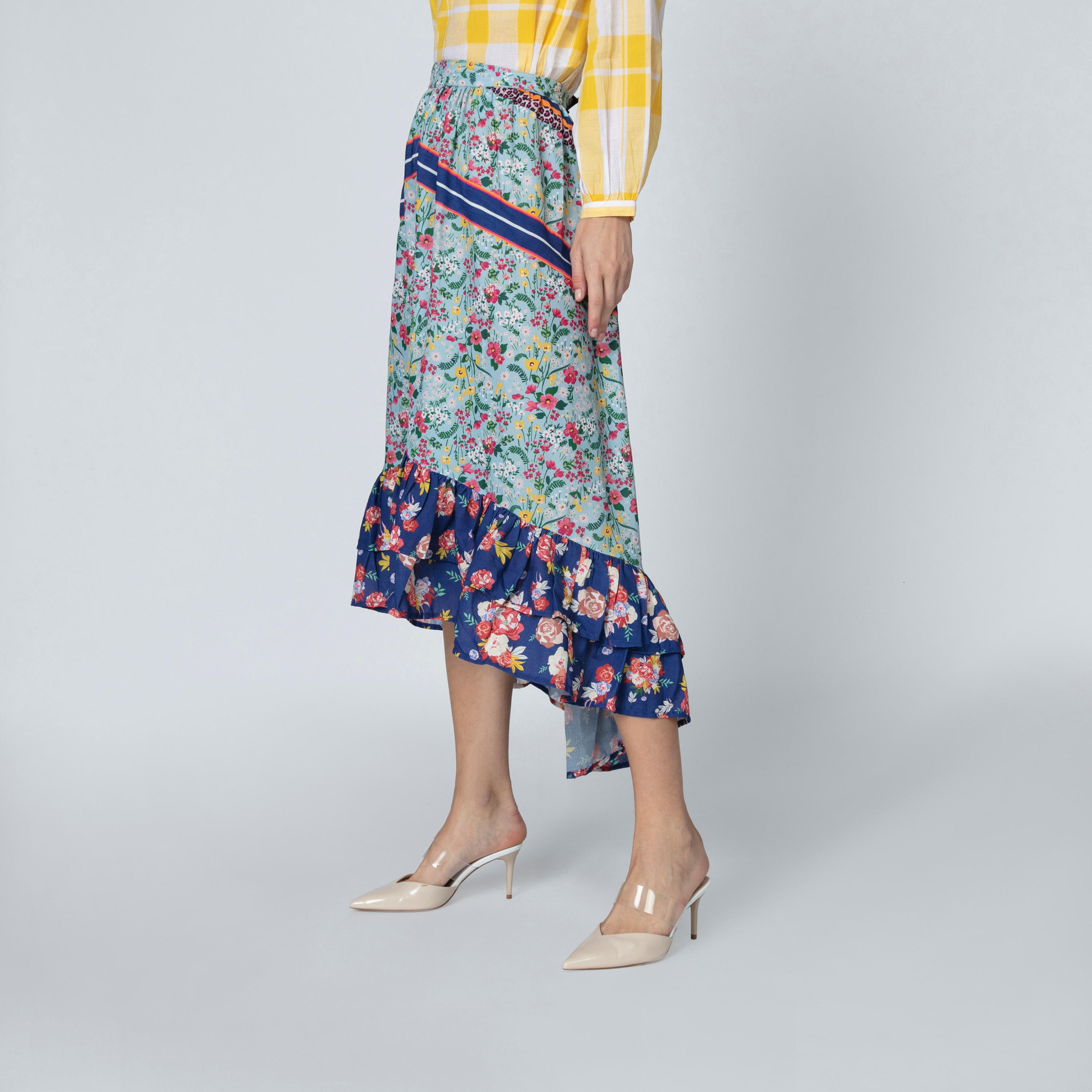 Iconic Floral Printed Midi Skirt with Asymmetric Hem-women-clothing-bottoms-skirts-image-4