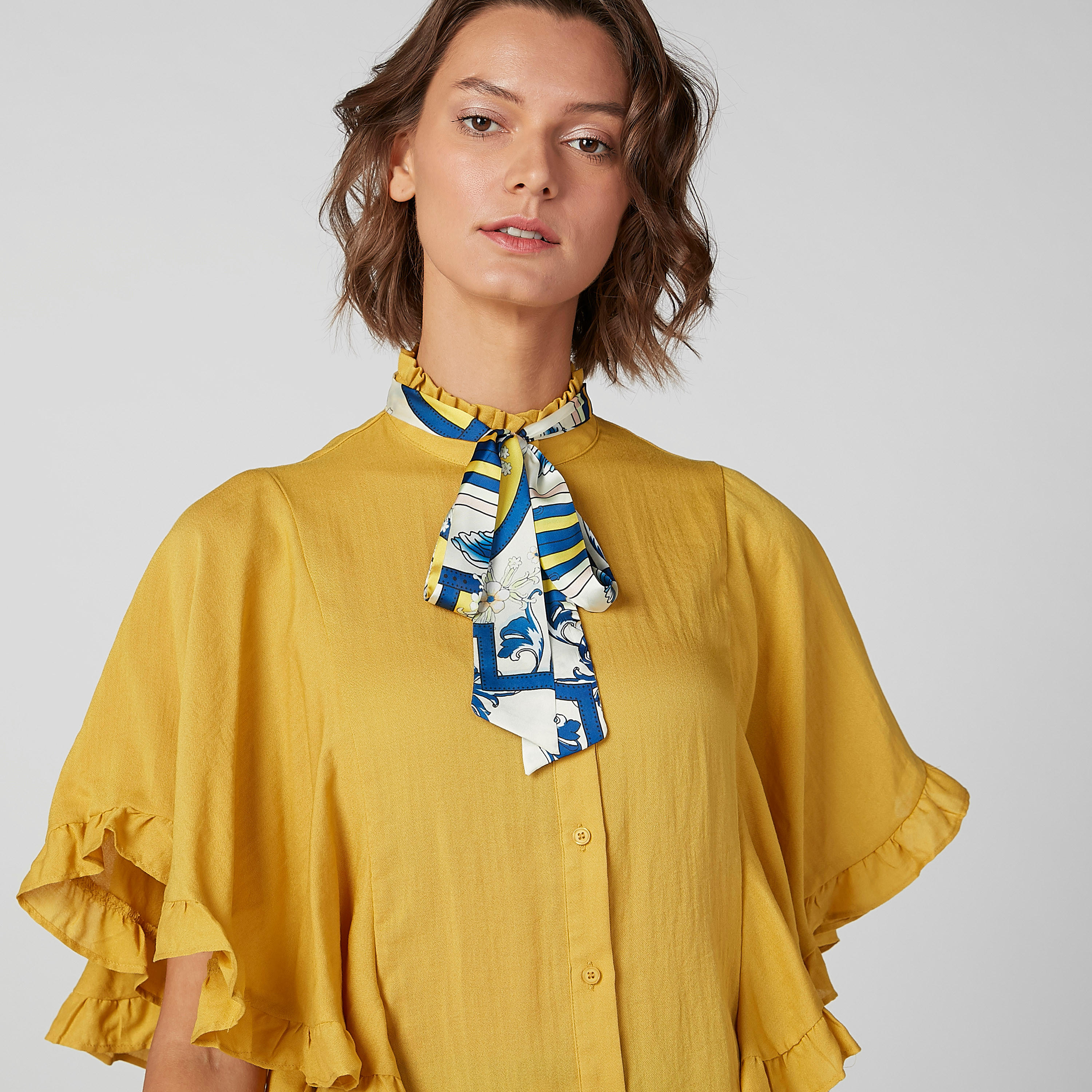 Iconic Bow Detail Shirt with Flared Sleeves and Tie Ups-women-clothing-shirtsandblouses-shirts-image-3