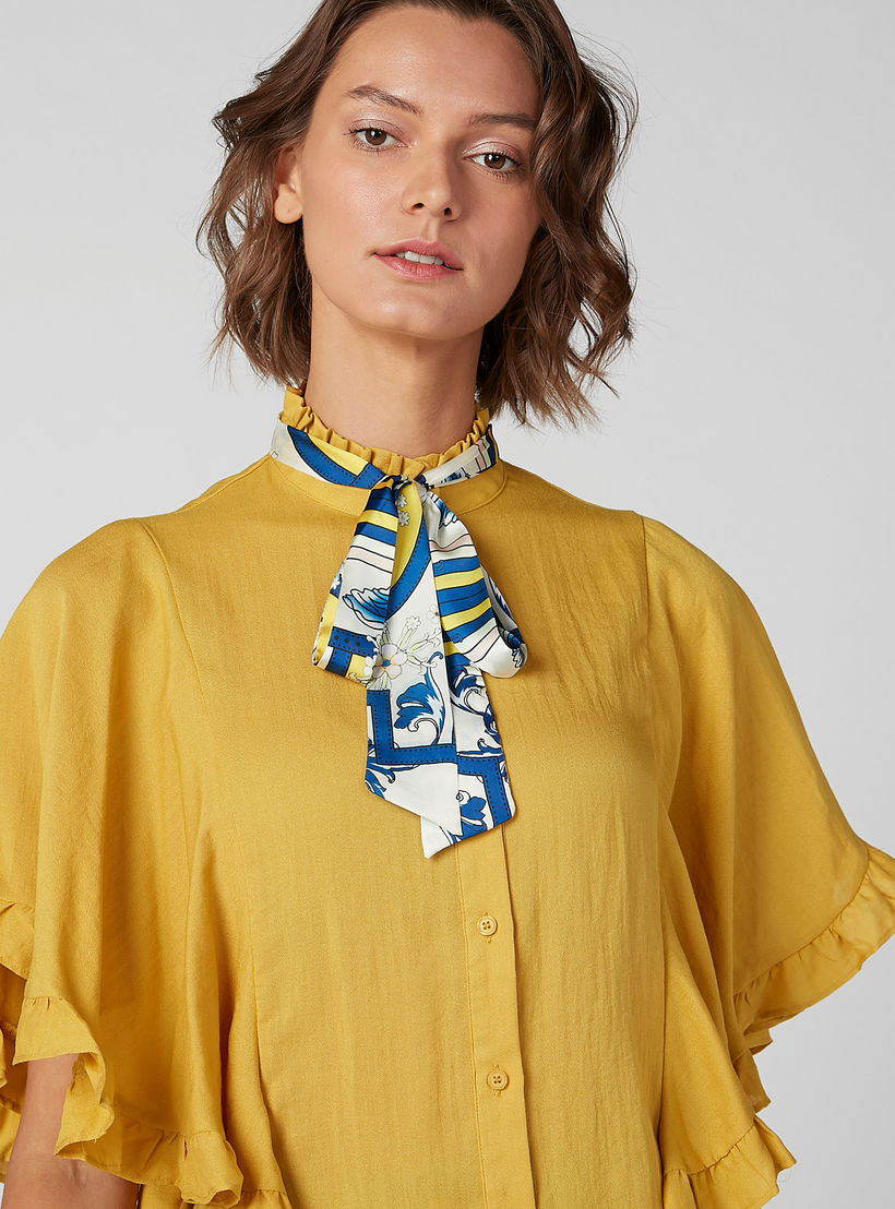 Iconic Bow Detail Shirt with Flared Sleeves and Tie Ups-women-clothing-shirtsandblouses-shirts-image-3