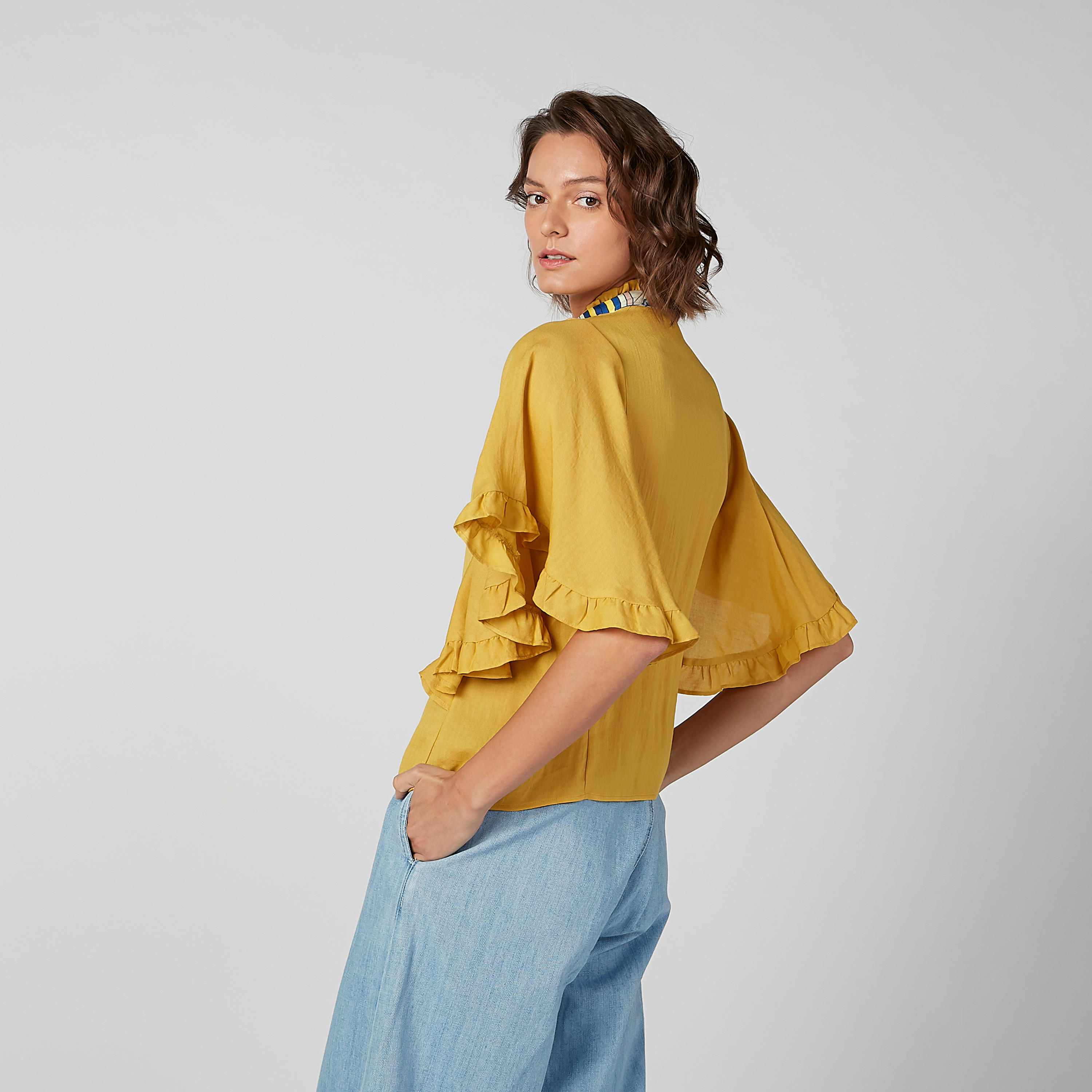 Iconic Bow Detail Shirt with Flared Sleeves and Tie Ups-women-clothing-shirtsandblouses-shirts-image-4