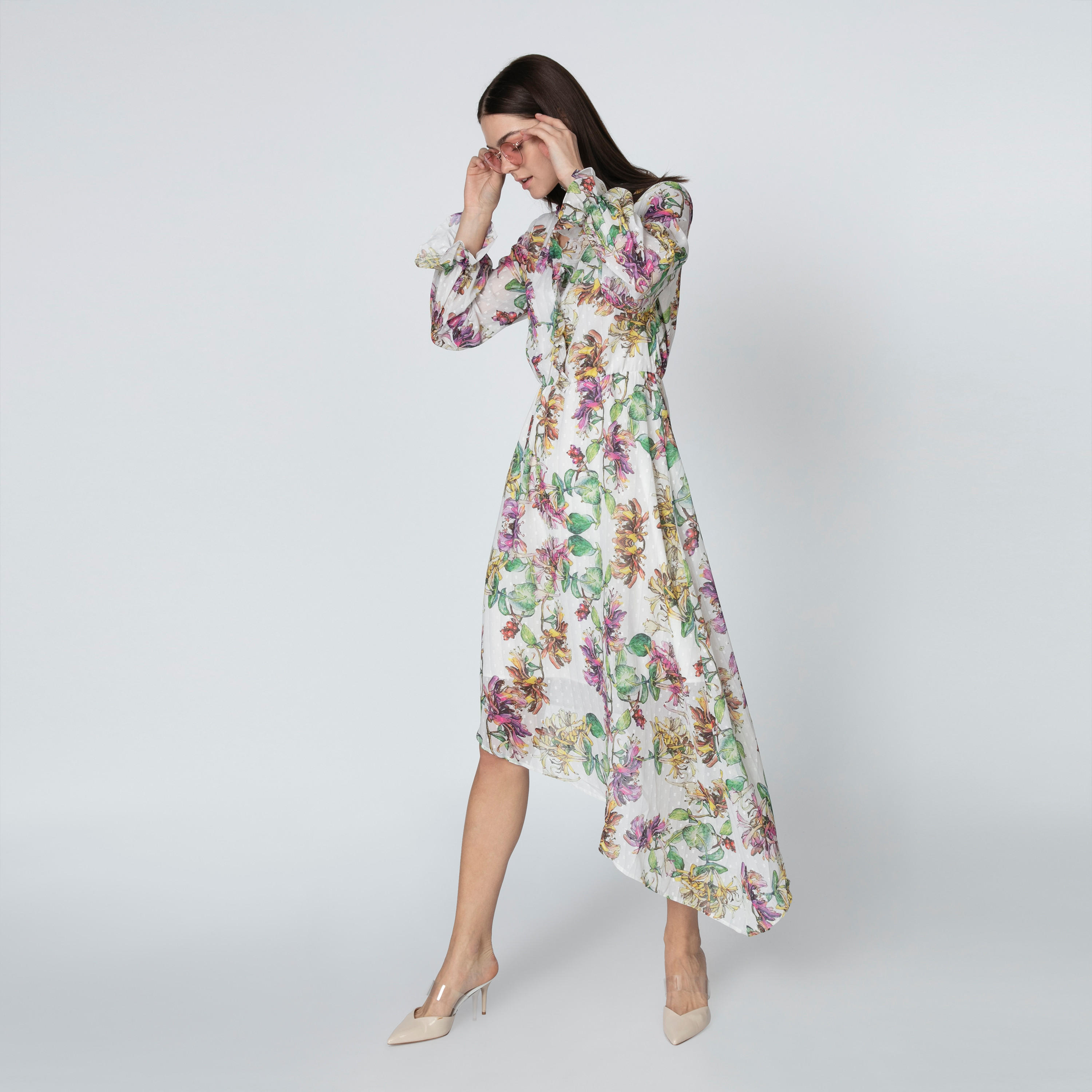 فستان طويل بحوّاف غير مستوية وطبعات زهرية من آيكونيك-women-clothing-dresses-image-1
