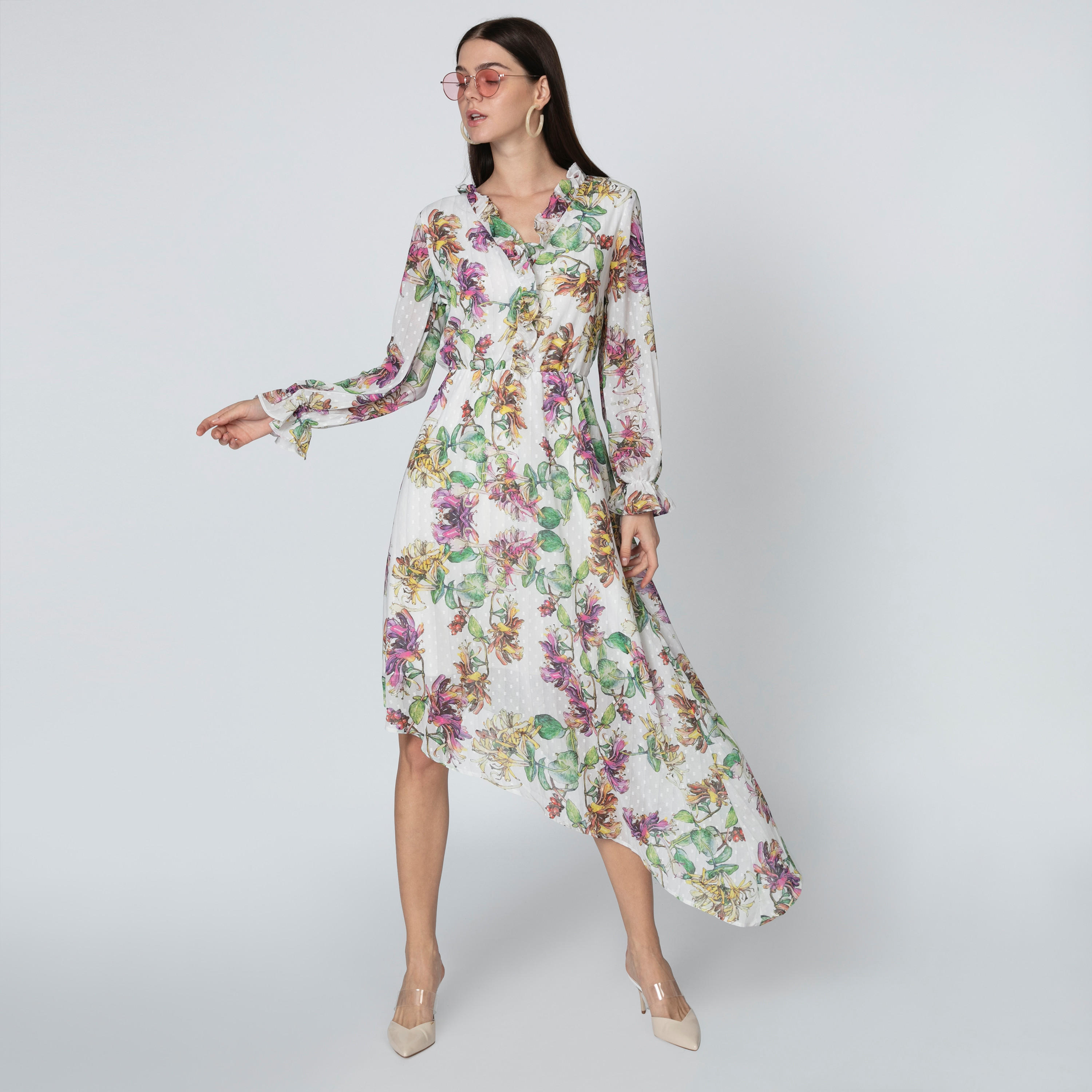 فستان طويل بحوّاف غير مستوية وطبعات زهرية من آيكونيك-women-clothing-dresses-image-3