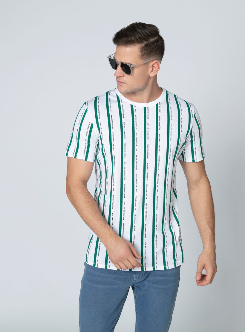 Iconic Printed T-shirt with Round Neck and Short Sleeves-men-clothing-tshirtsandpolos-tshirts-image-2