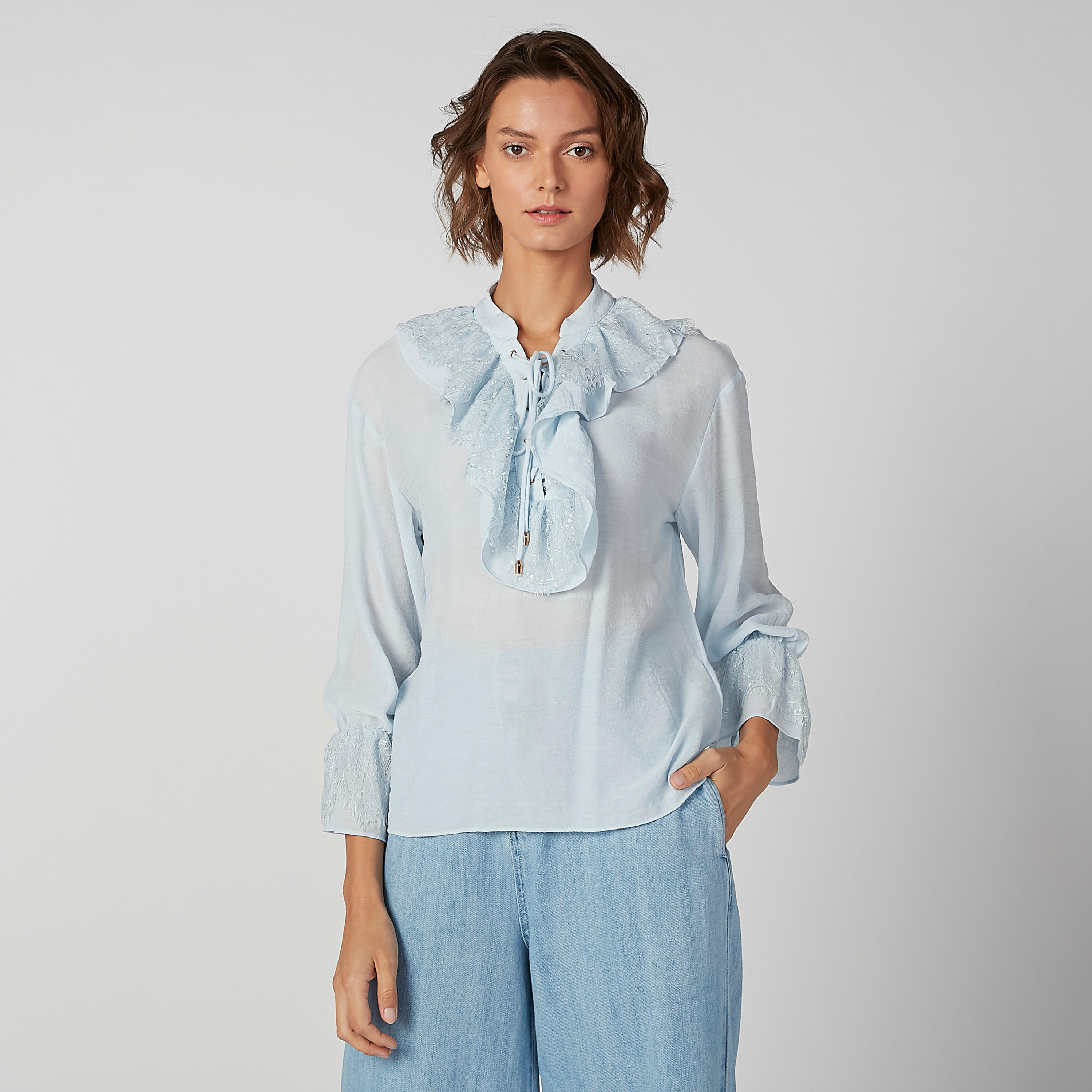 Iconic Textured Top with Long Sleeves and Tie Ups-women-clothing-shirtsandblouses-blouses-image-3